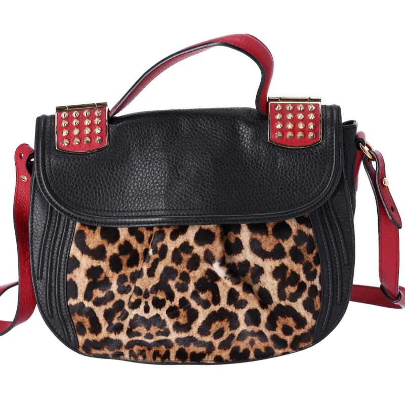 Christian Louboutin Leopard Print Pony Hair Dompteuse Shoulder Bag sold by Gaby's Bags