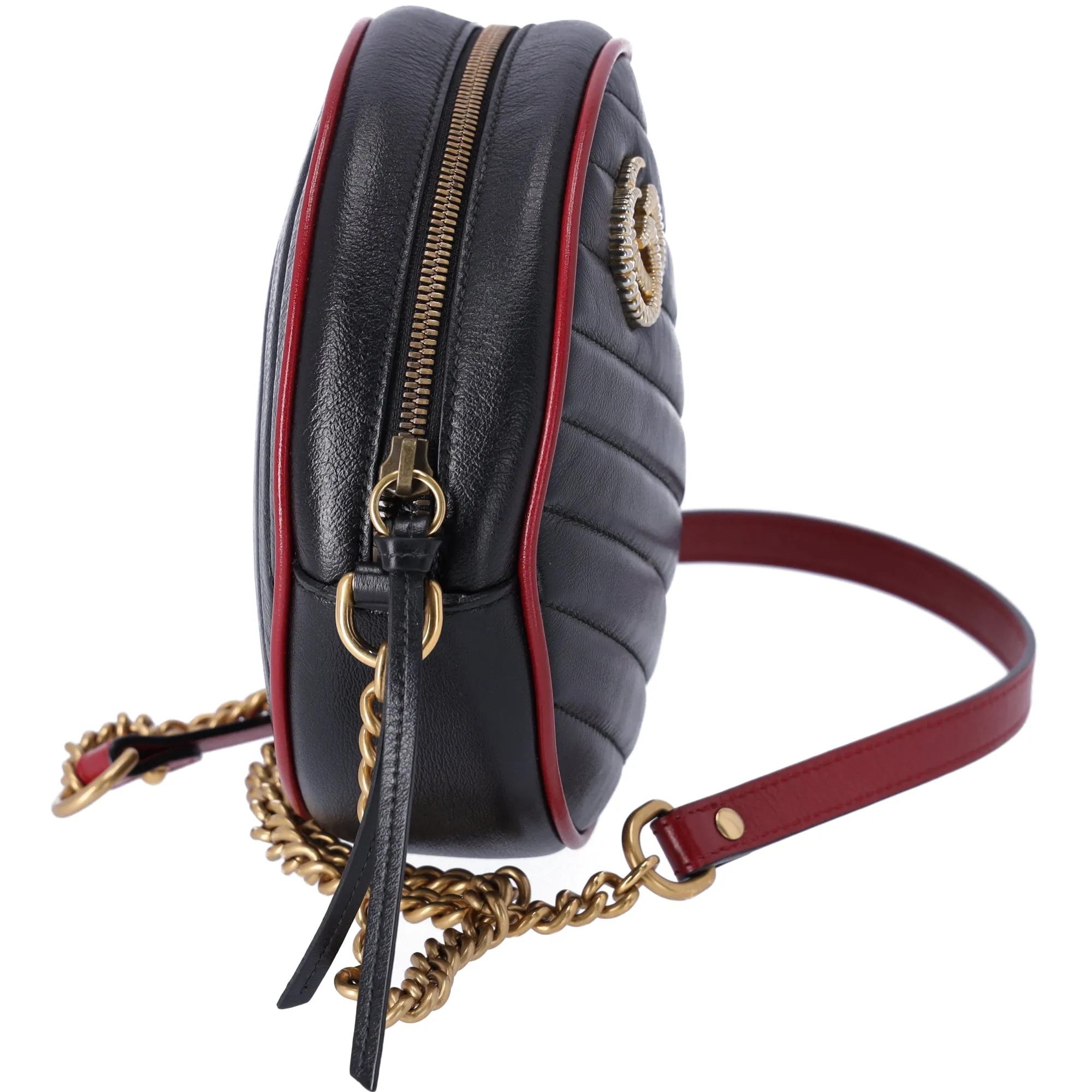Gucci Mini Torchon GG Marmont Round Crossbody Bag Black sold by Gaby's Bags product image thumbnail 5