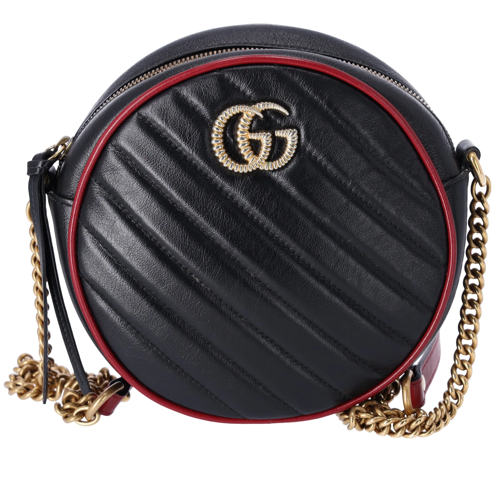 Gucci Mini Torchon GG Marmont Round Crossbody Bag Black sold by Gaby's Bags