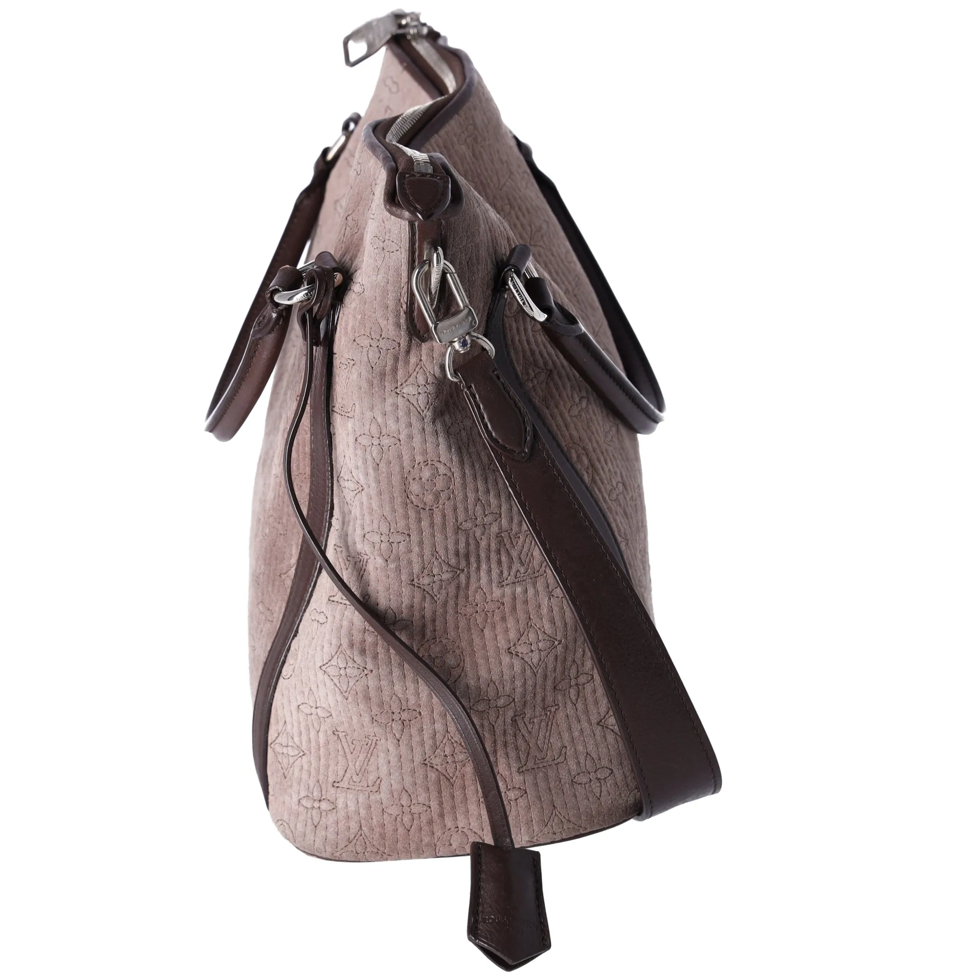 Louis Vuitton Ixia PM Antheia Handbag M94201 Granito Noir Suede Leather sold by Gaby's Bags product image thumbnail 4