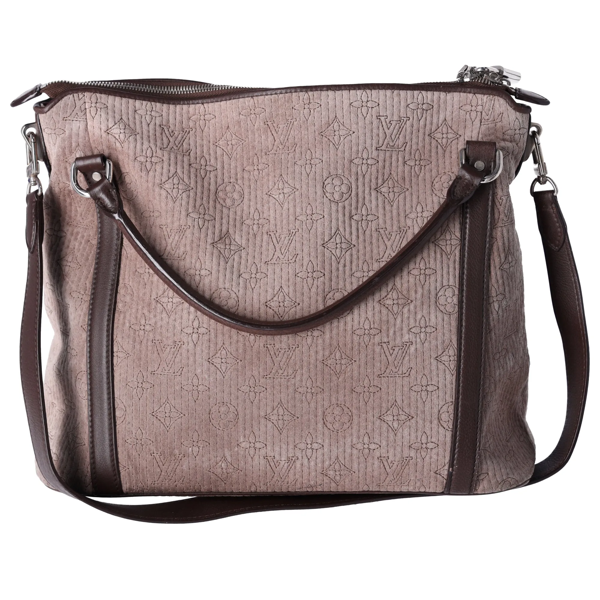 Louis Vuitton Ixia PM Antheia Handbag M94201 Granito Noir Suede Leather sold by Gaby's Bags product image thumbnail 5