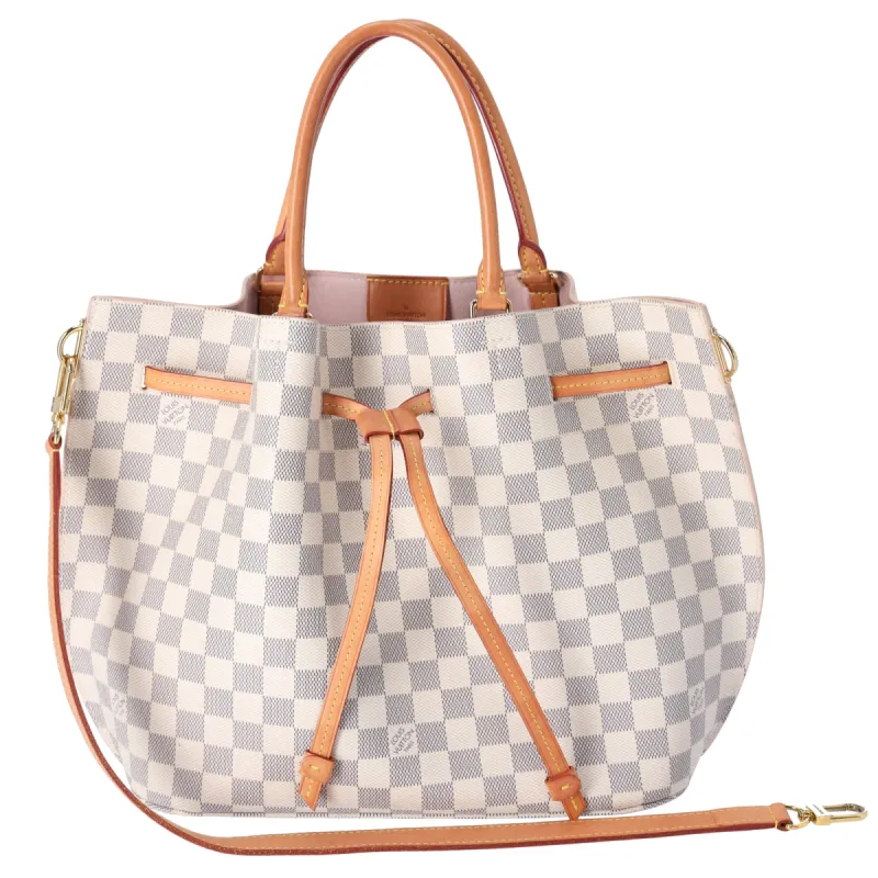 Louis Vuitton Girolata Azur Damier Tote Bag N41579 Canvas Beige sold by Gaby's Bags
