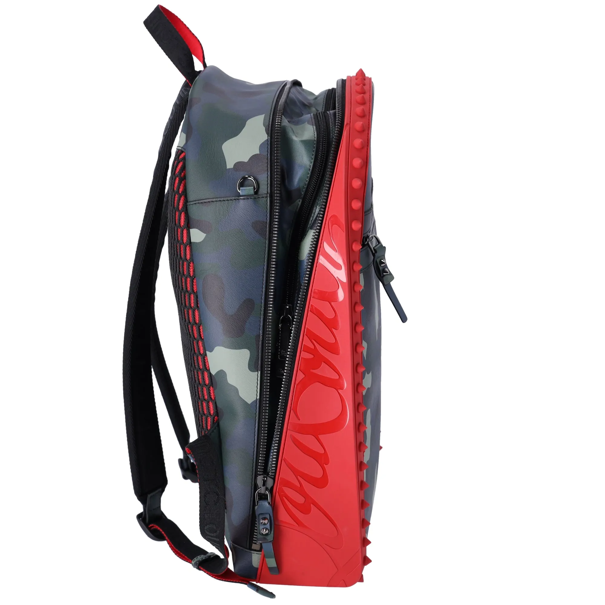 Christian Louboutin Backpack 1225147 Camo Green Red Multi Rubber Leather sold by Gaby's Bags product image thumbnail 4