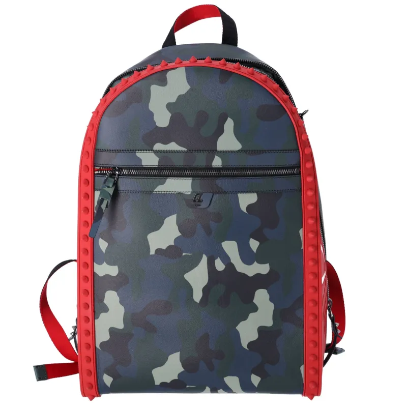 Christian Louboutin Backpack 1225147 Camo Green Red Multi Rubber Leather sold by Gaby's Bags