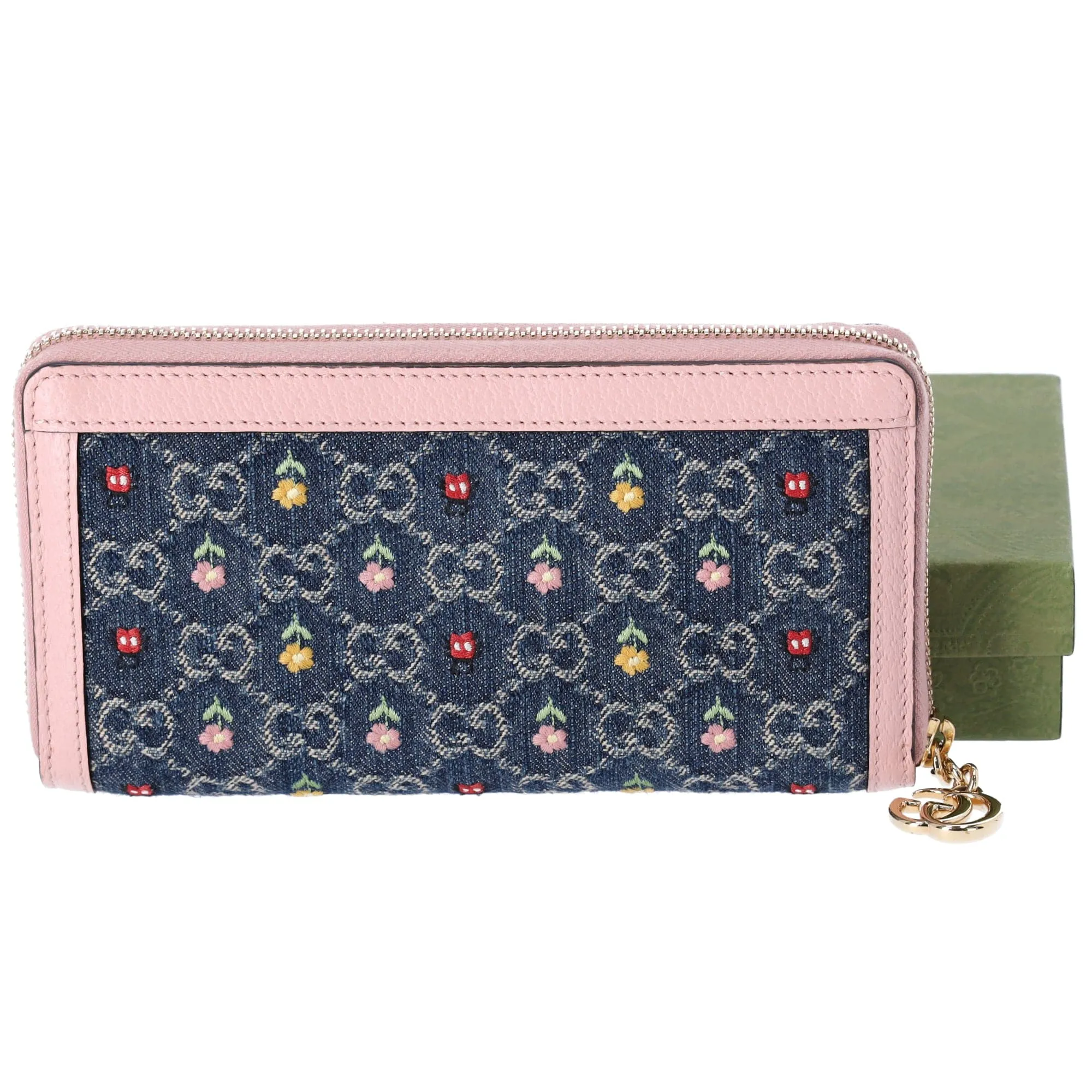 GUCCI Ophidia Long Wallet 523154 Blue Pink Multi Denim Leather sold by Gaby's Bags product image thumbnail 2