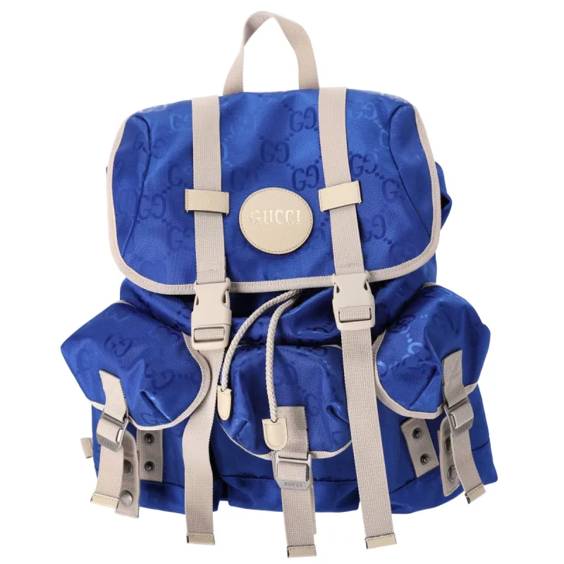 GUCCI Off The Grid Backpack 626160 Blue Beige Nylon Jacquard Leather sold by Gaby's Bags