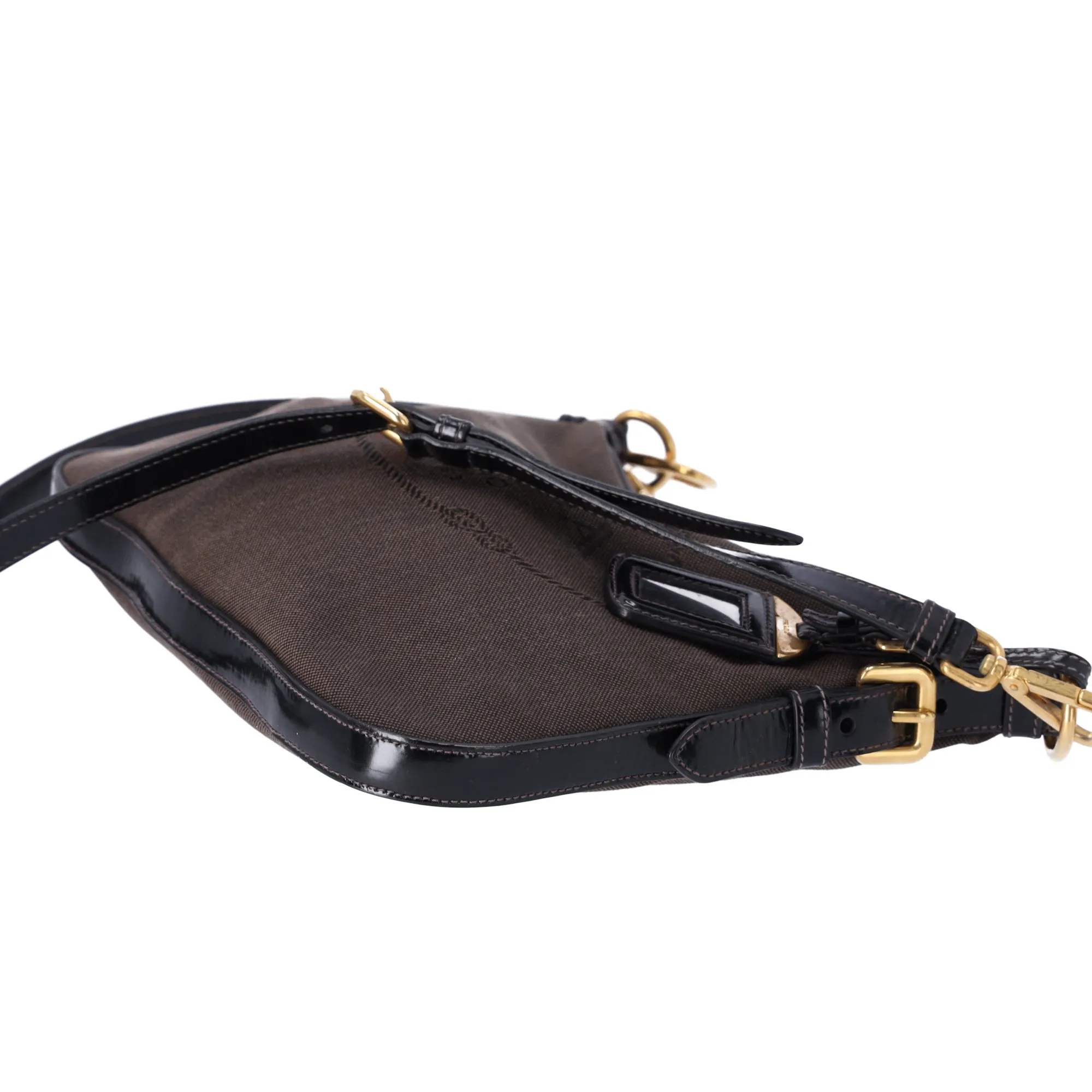 PRADA Logo Jacquard Crossbody Shoulder Bag Dark Brown Black sold by Gaby's Bags product image thumbnail 3