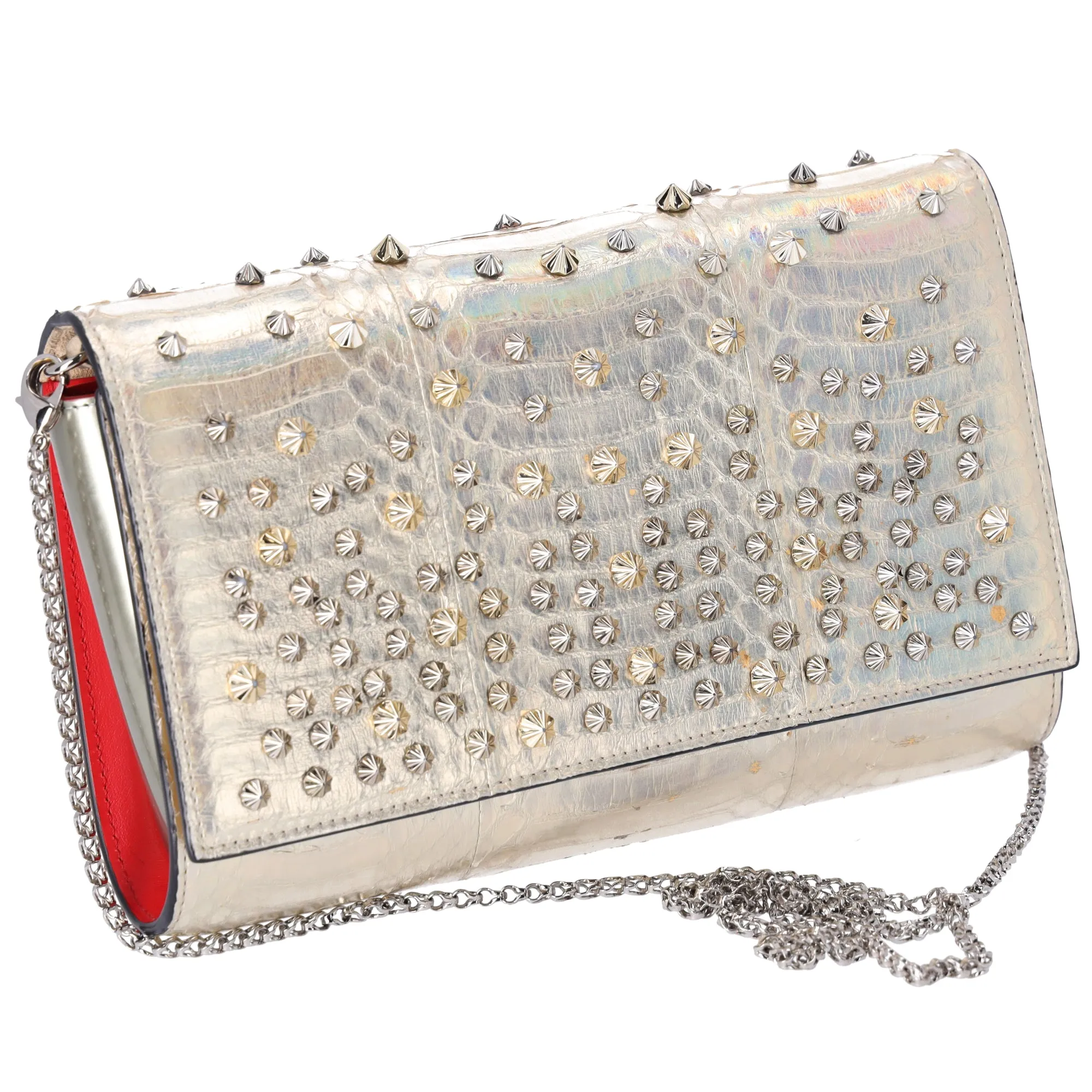 Christian Louboutin Paloma Clutch Crossbody Bag Light Gold Python Studded sold by Gaby's Bags product image thumbnail 2