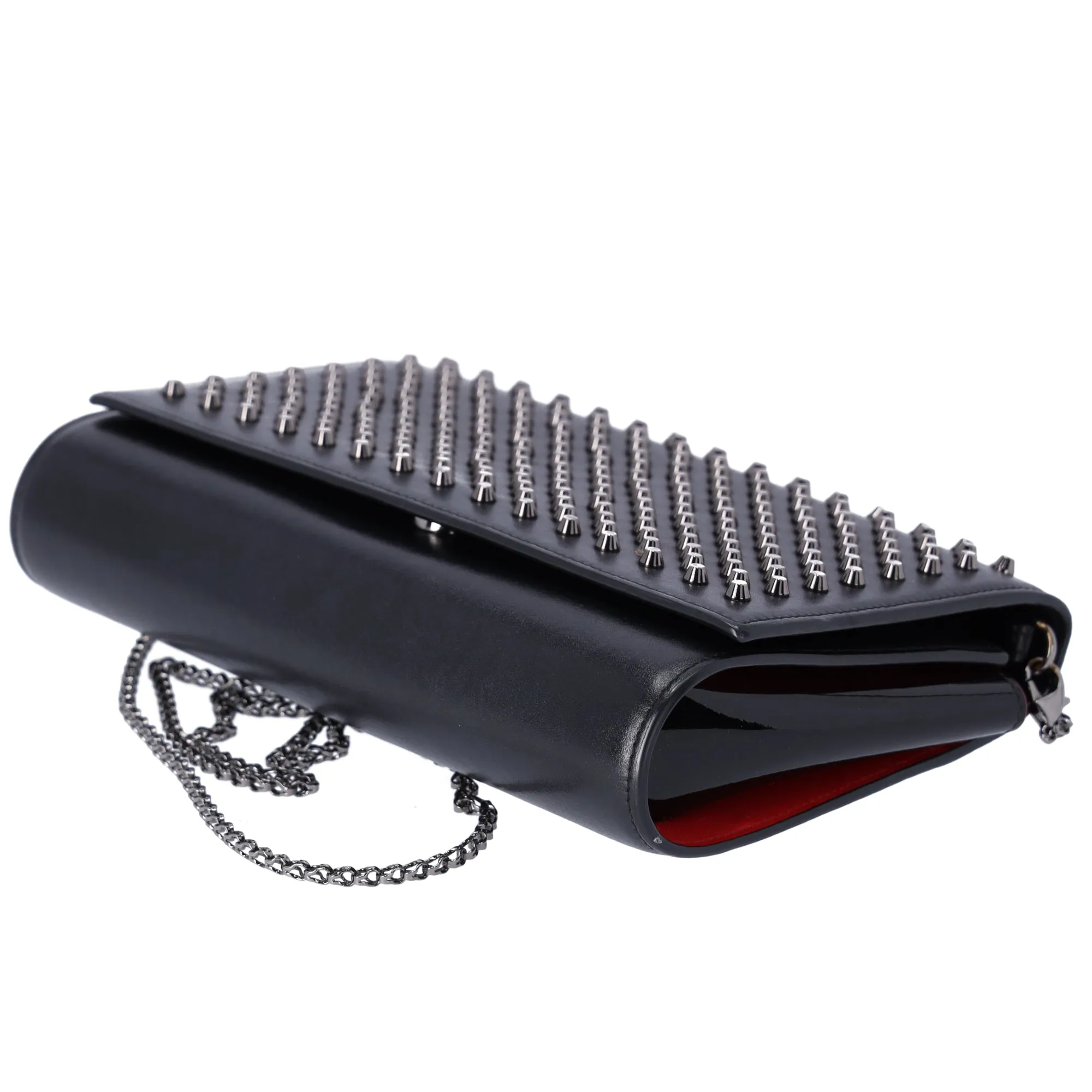 Christian Louboutin Paloma Clutch Crossbody 3175013 Black Red Studded Leather sold by Gaby's Bags product image thumbnail 5