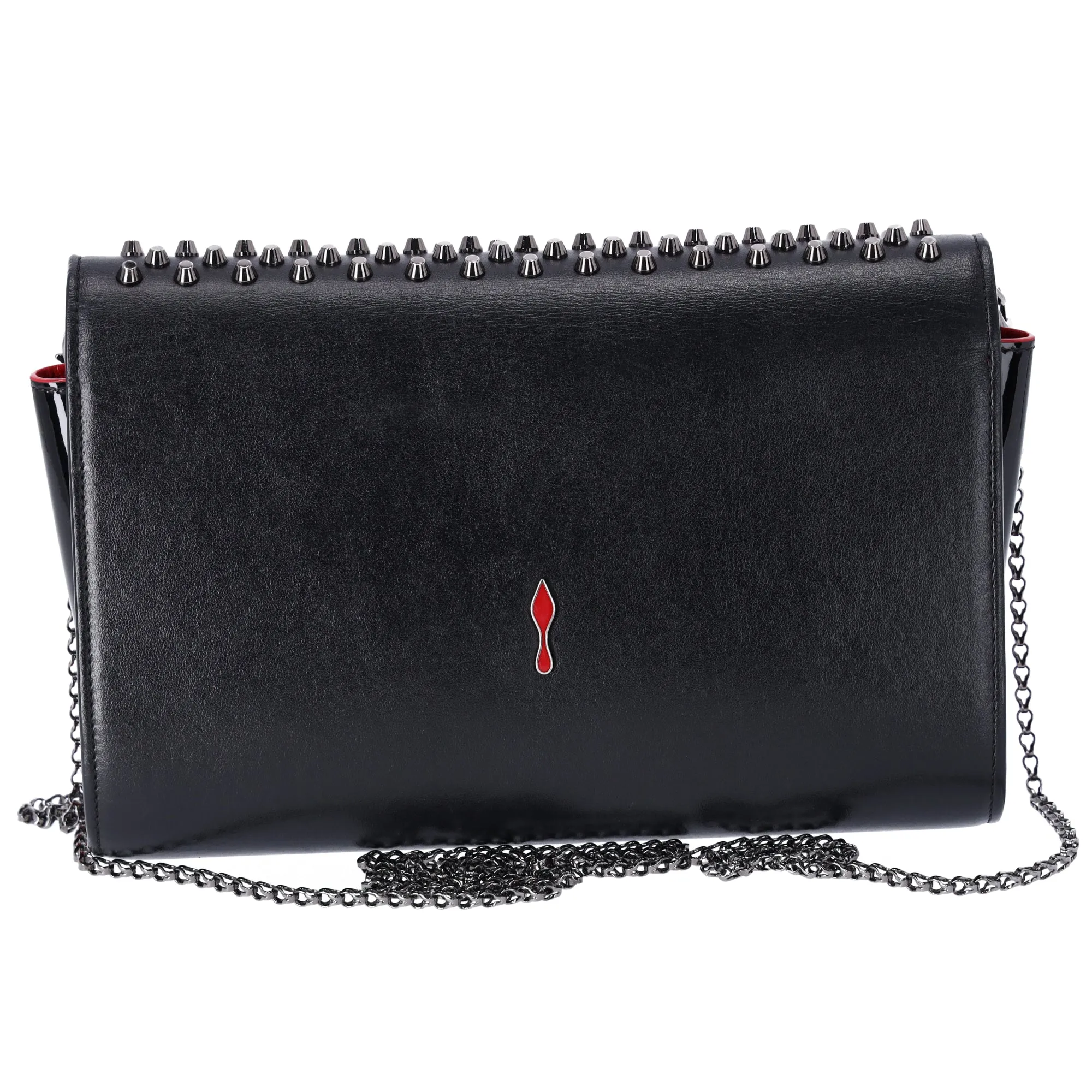 Christian Louboutin Paloma Clutch Crossbody 3175013 Black Red Studded Leather sold by Gaby's Bags product image thumbnail 4