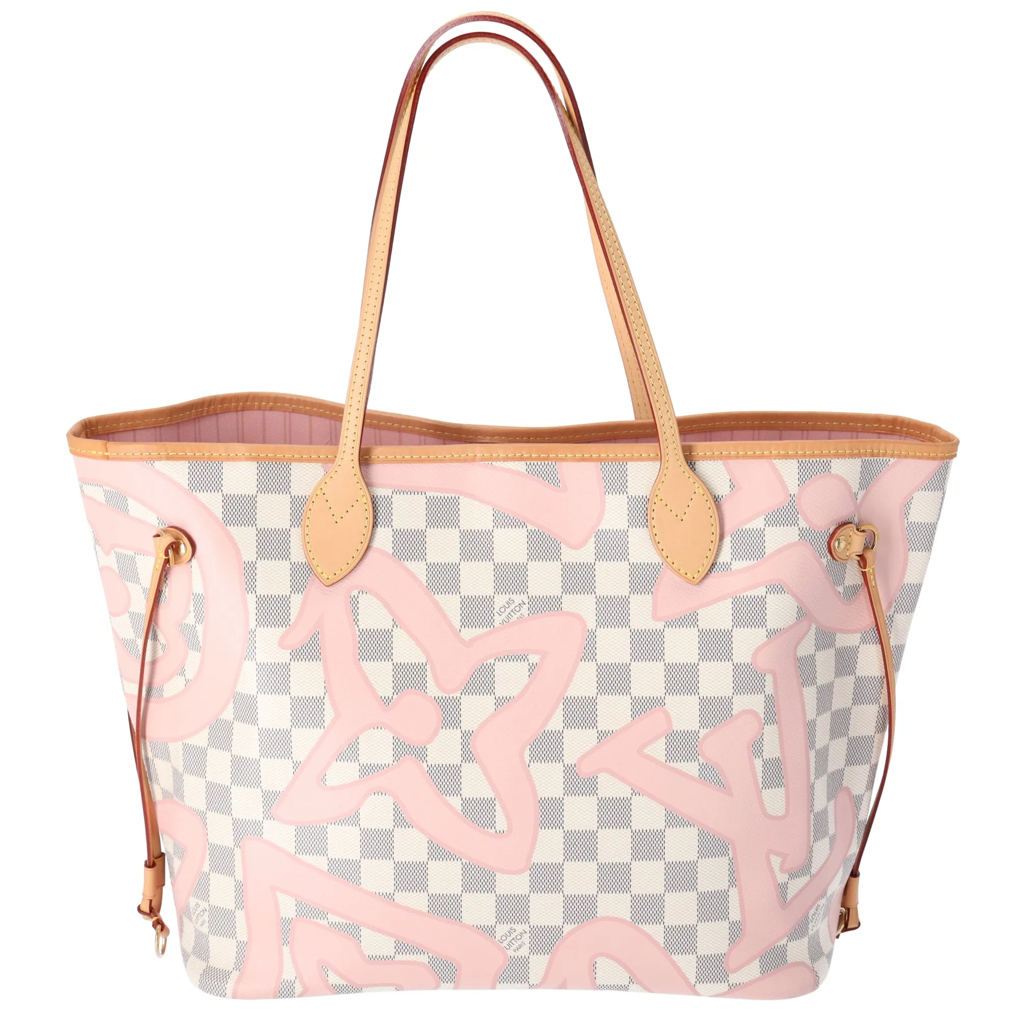 Louis Vuitton Neverfull MM Tote Bag Damier Azur Tahitienne Beige Pink sold by Gaby's Bags product image thumbnail 4