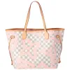 Louis Vuitton Neverfull MM Tote Bag Damier Azur Tahitienne Beige Pink sold by Gaby's Bags