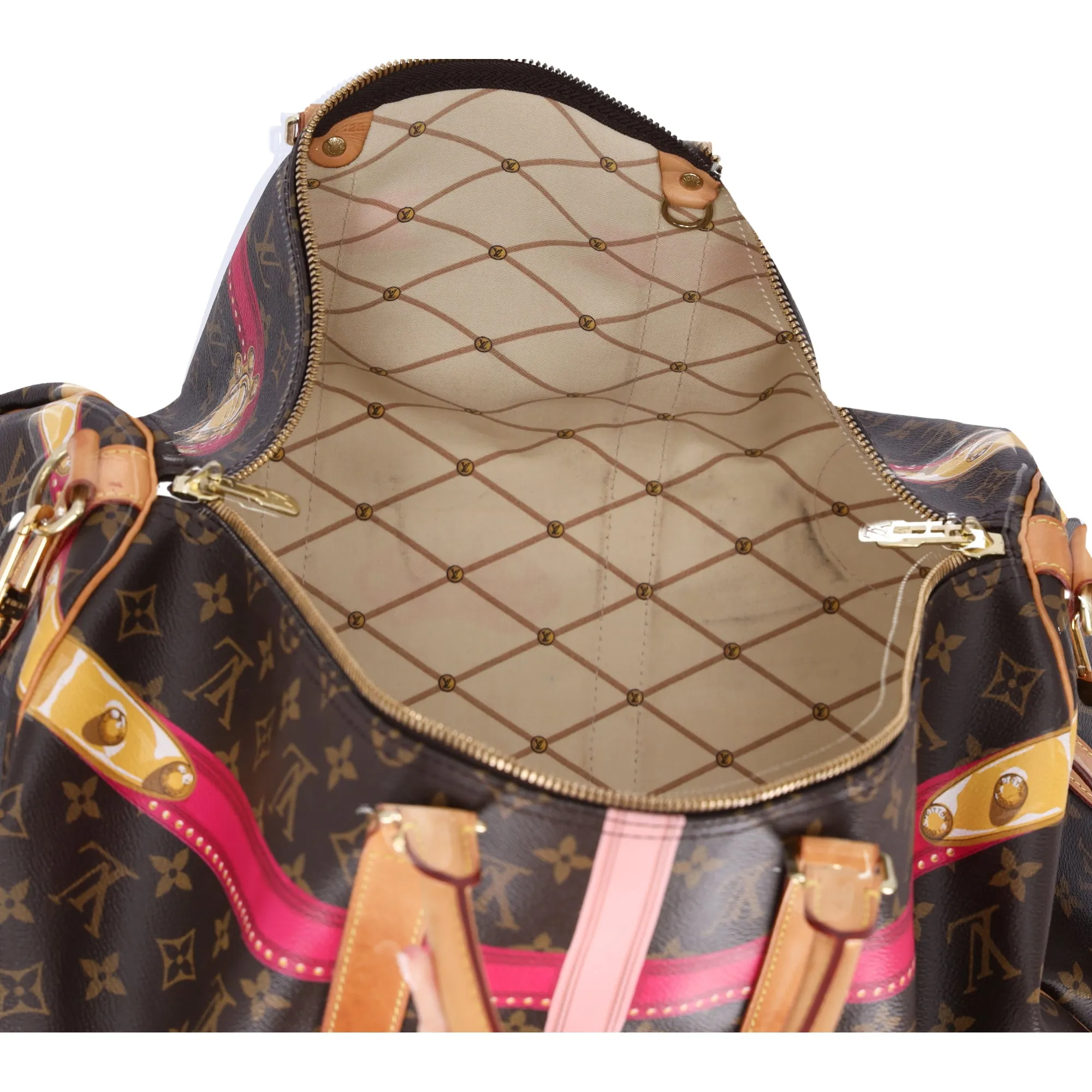 Louis Vuitton Keepall Bandouliere 50 Summer Trunk Monogram Boston Bag M43613 sold by Gaby's Bags product image thumbnail 3