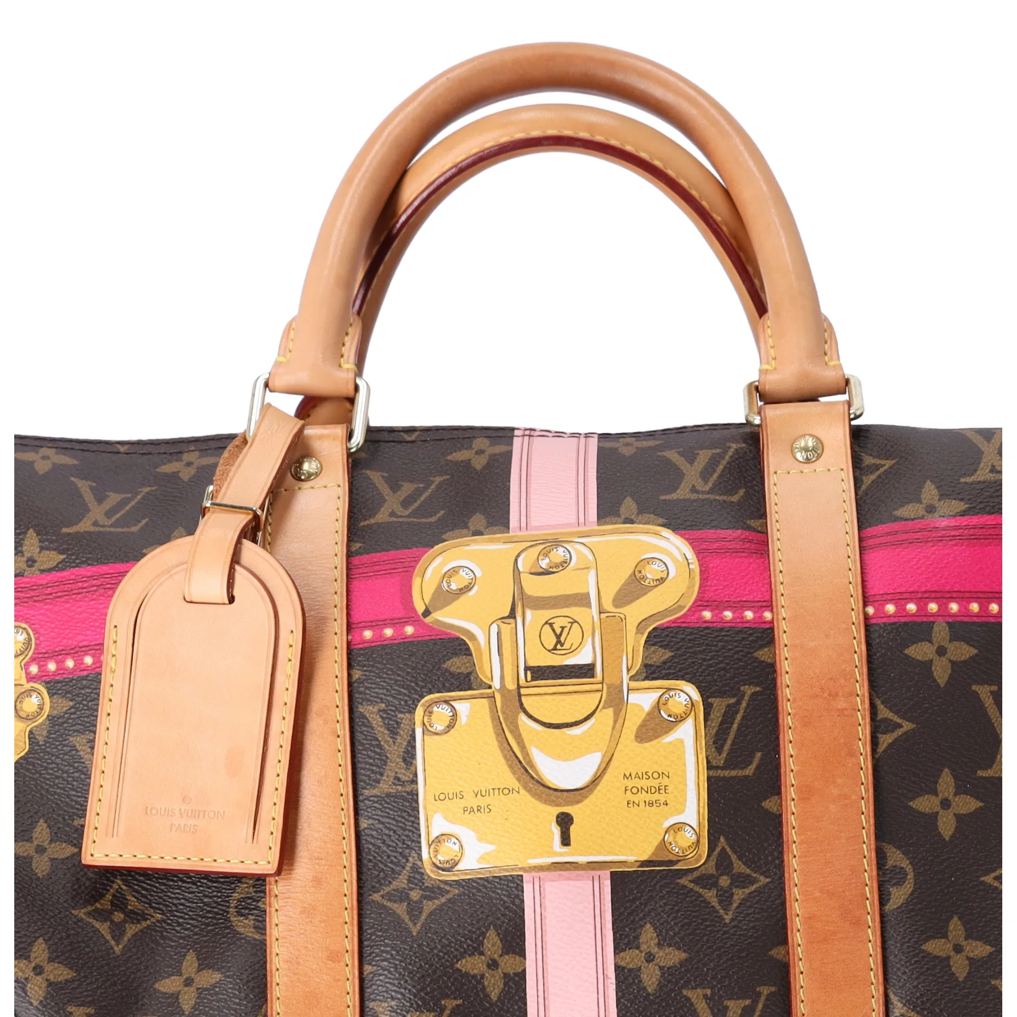 Louis Vuitton Keepall Bandouliere 50 Summer Trunk Monogram Boston Bag M43613 sold by Gaby's Bags product image thumbnail 4