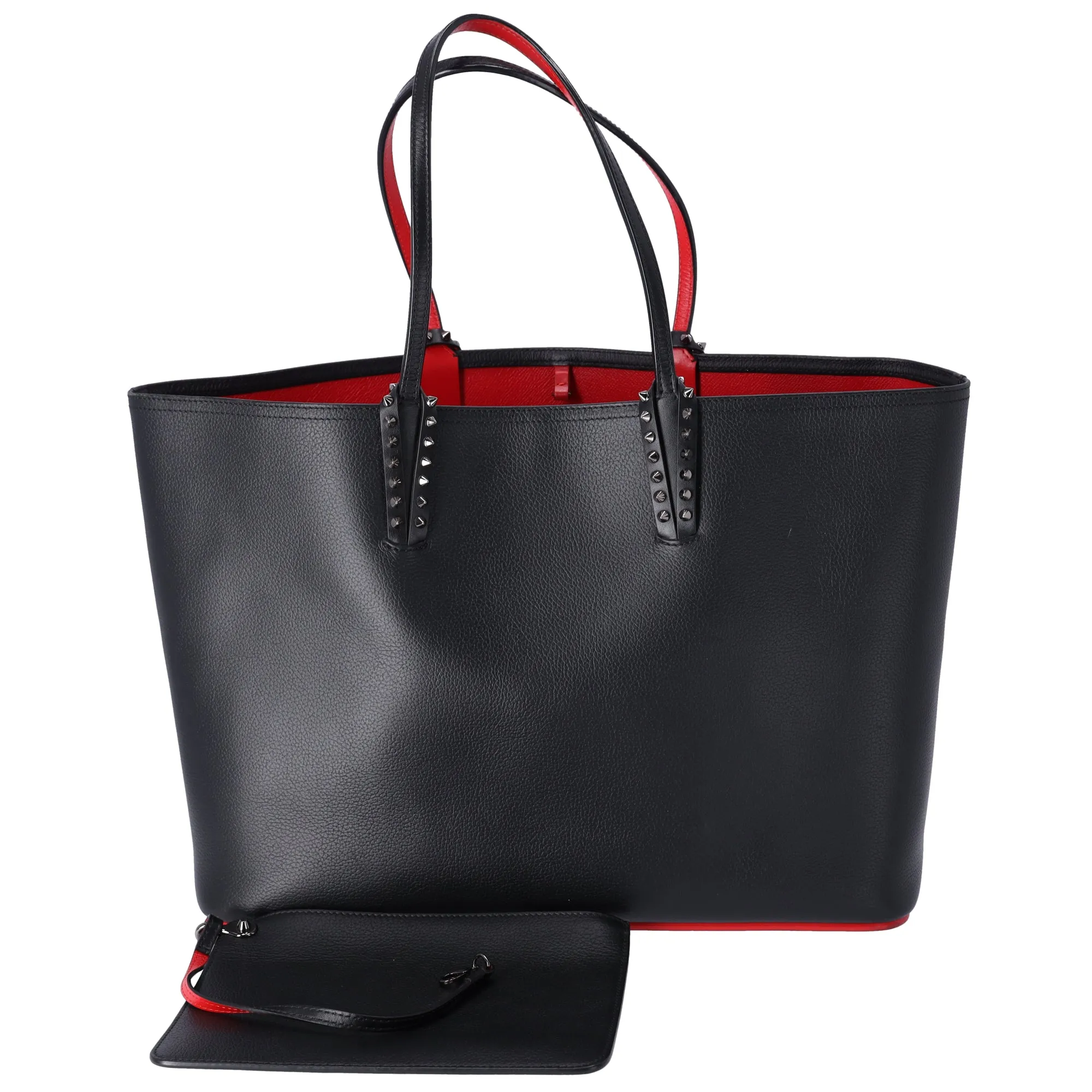 Christian Louboutin Cabata Large East West Tote Bag Black Red Leather sold by Gaby's Bags