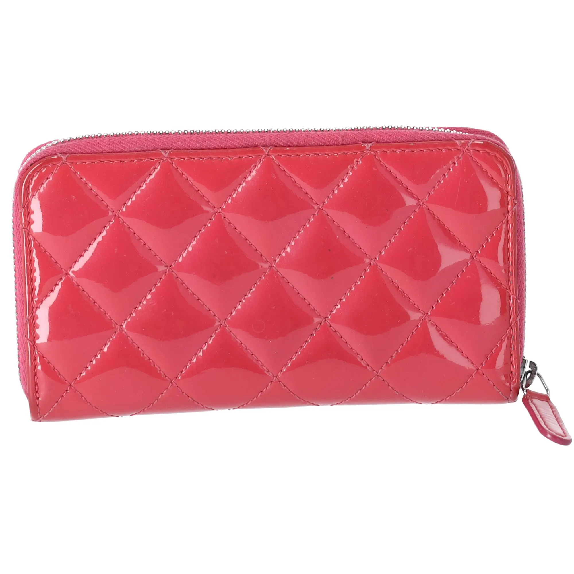 CHANEL Mateless Medium Zip Around Wallet Pink Quilted Patent Leather sold by Gaby's Bags product image thumbnail 3