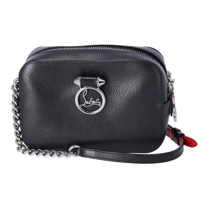 Christian Louboutin Mini Rubylou Crossbody Camera Bag Black Red Leather made by Christian Louboutin