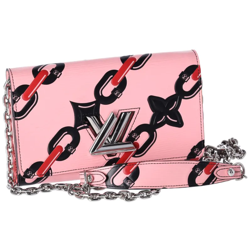 Louis Vuitton Twist Chain Wallet Crossbody Epi Black Pink sold by Gaby's Bags