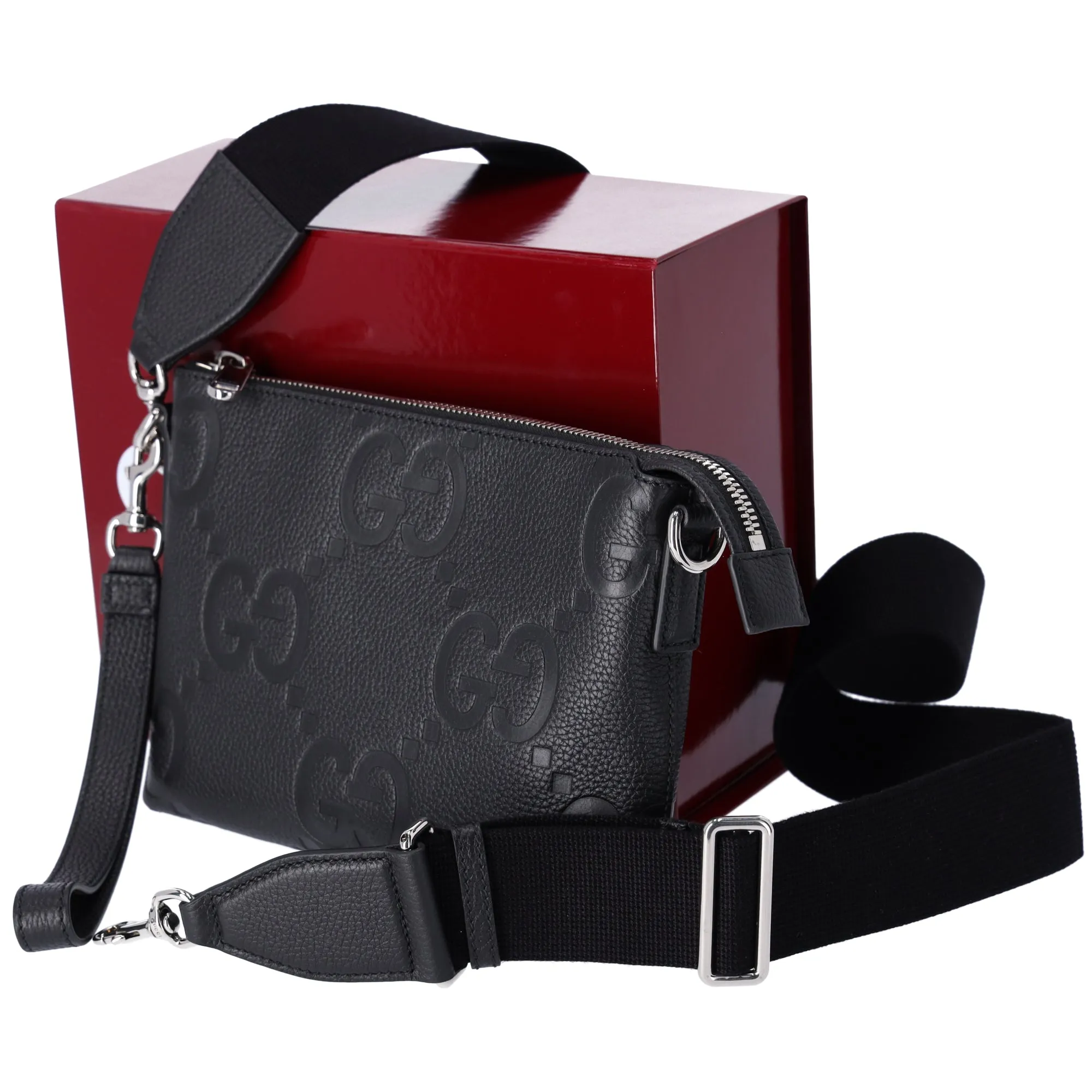 GUCCI Jumbo GG Small Messenger Bag Shoulder Bag 761747 Black Leather sold by Gaby's Bags product image thumbnail 4