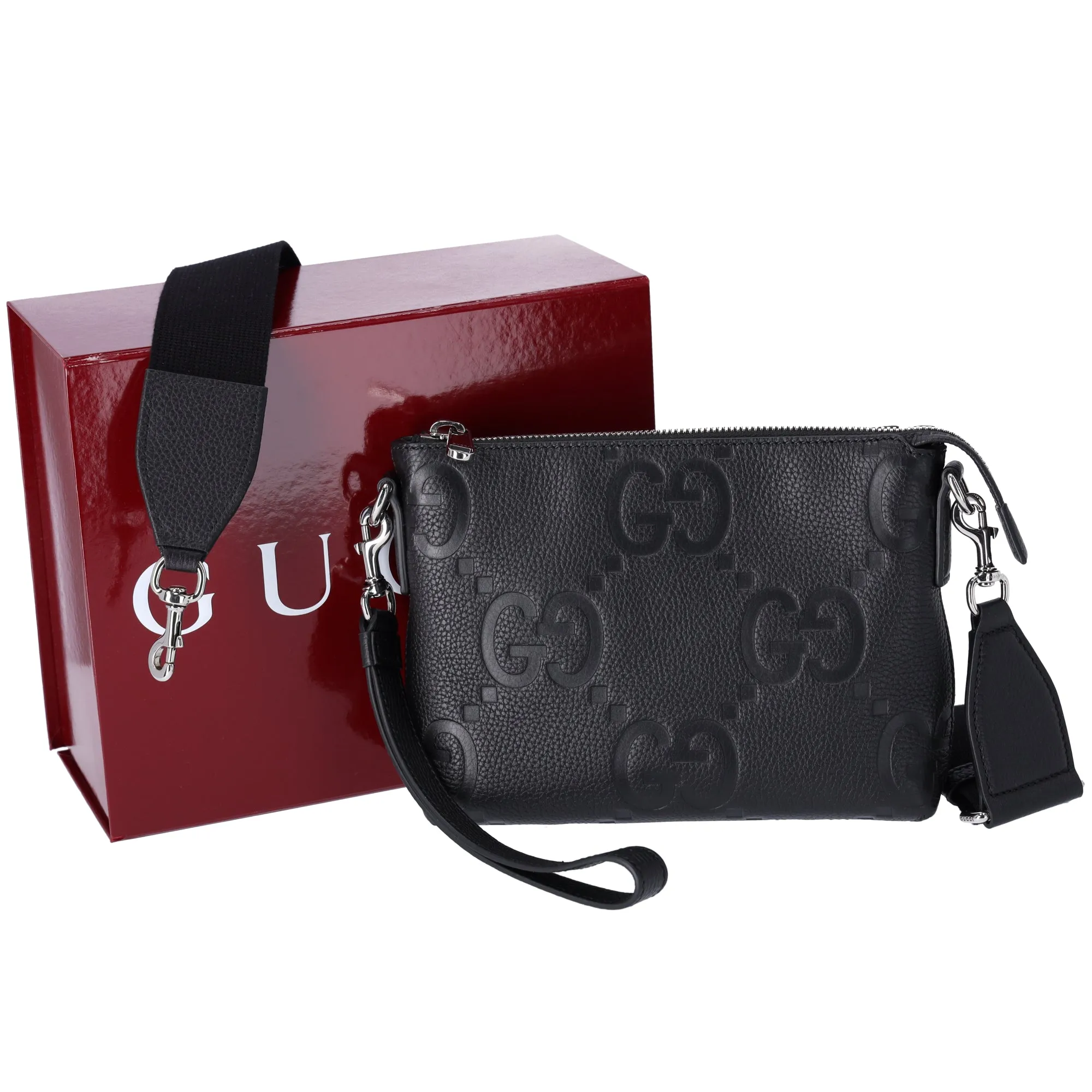 GUCCI Jumbo GG Small Messenger Bag Shoulder Bag 761747 Black Leather sold by Gaby's Bags product image thumbnail 2