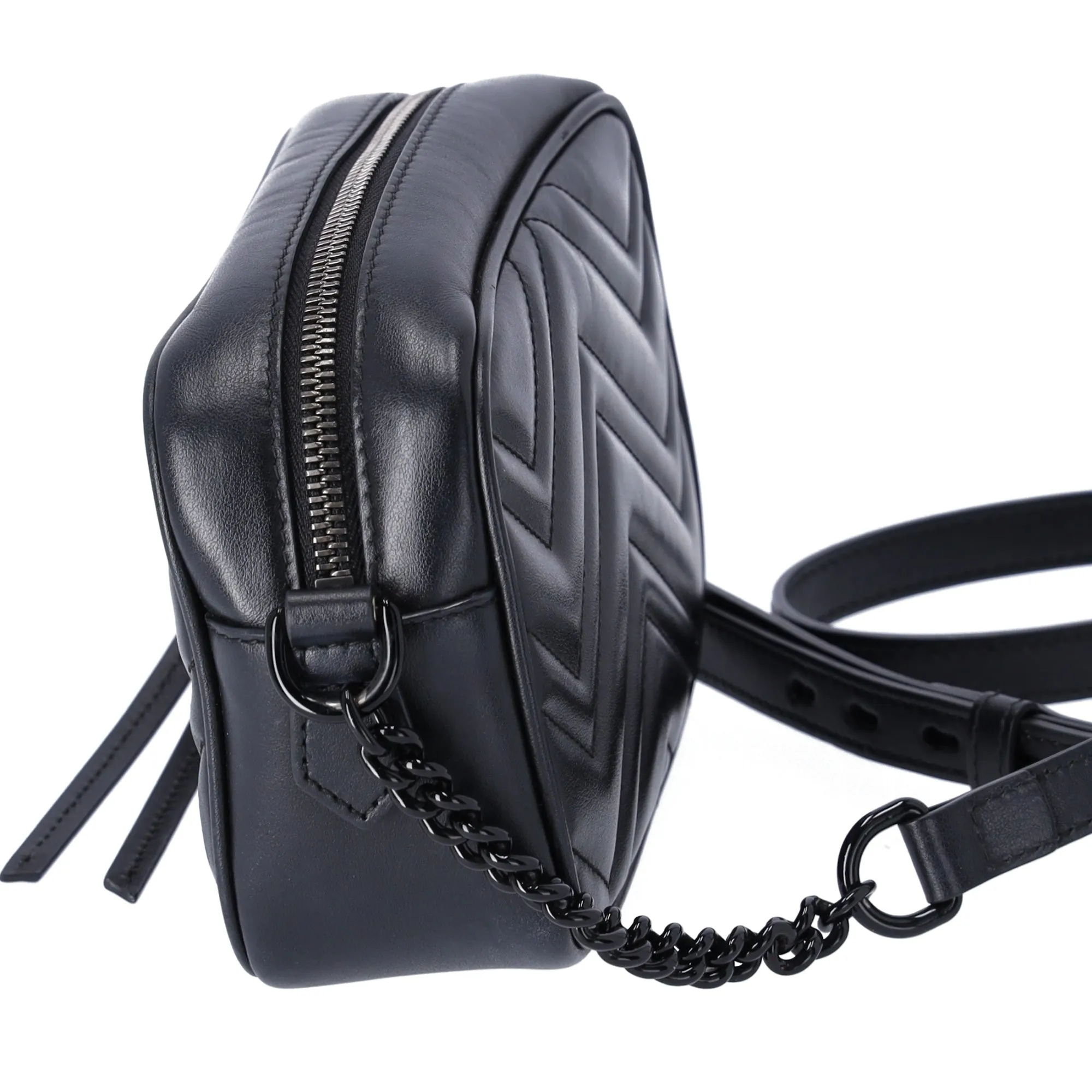 GUCCI GG Marmont Mini Shoulder Bag Crossbody 634936 Black on Black sold by Gaby's Bags product image thumbnail 3