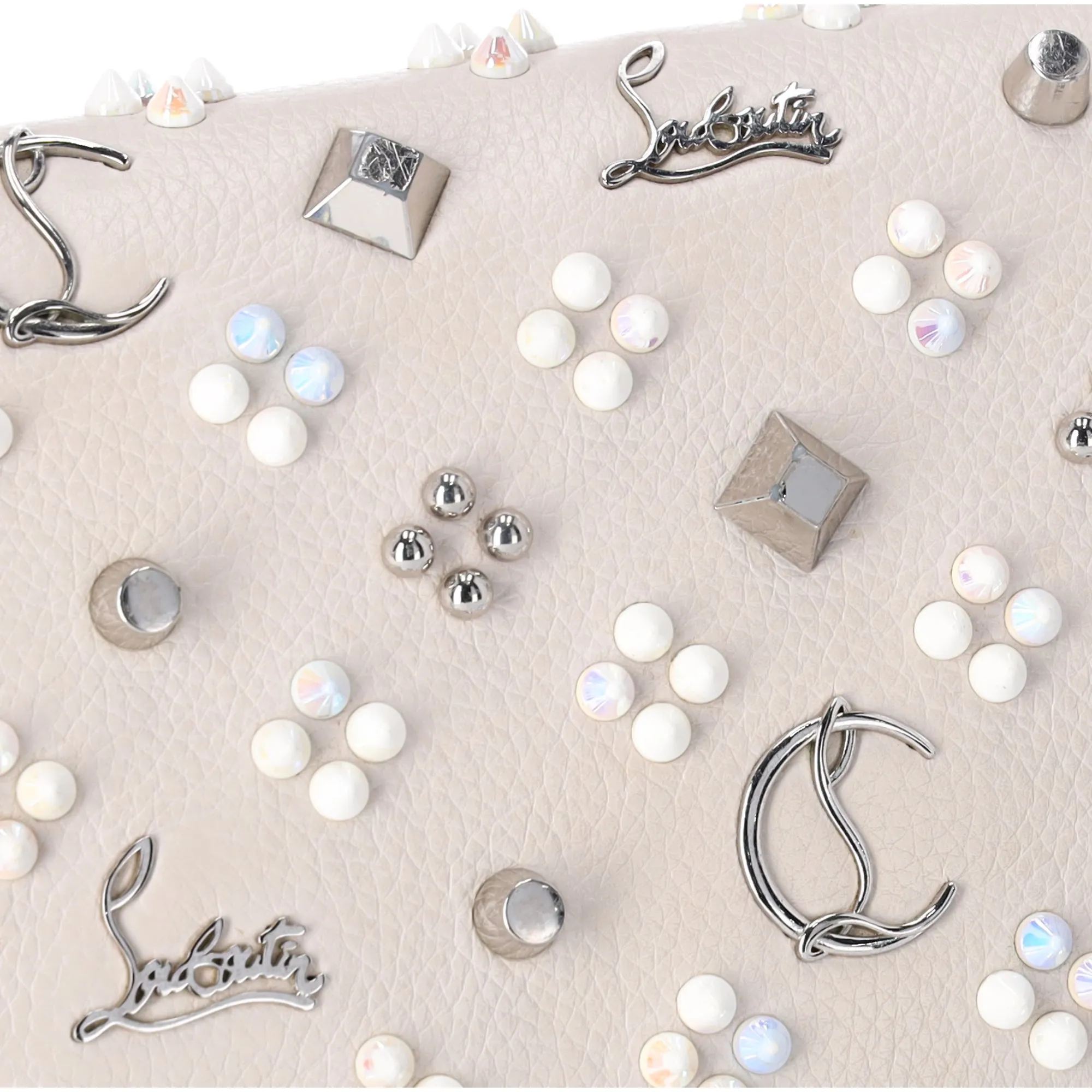 Christian Louboutin Paloma Clutch Crossbody Beige Studded Leather sold by Gaby's Bags product image thumbnail 5
