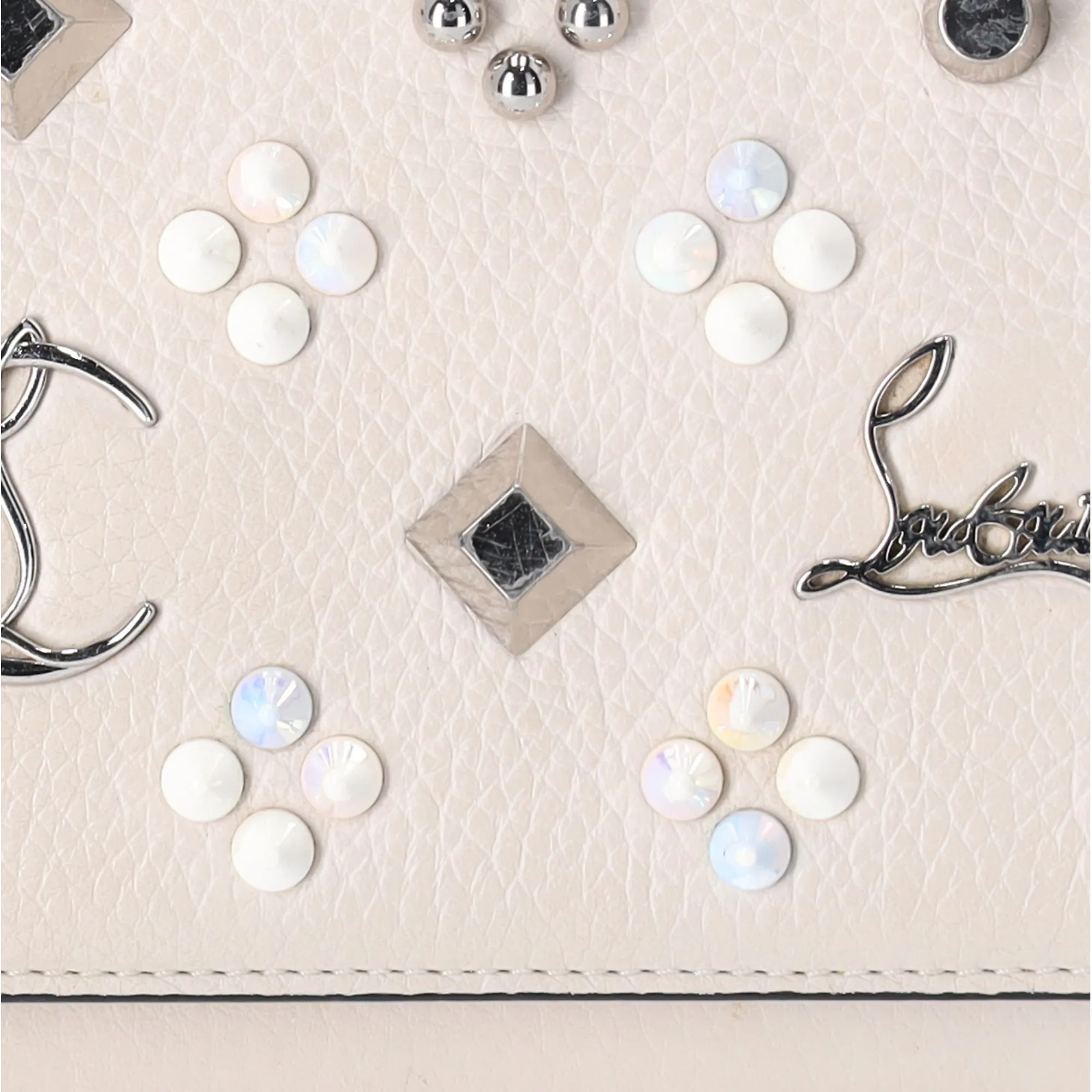 Christian Louboutin Paloma Clutch Crossbody Beige Studded Leather sold by Gaby's Bags product image thumbnail 3