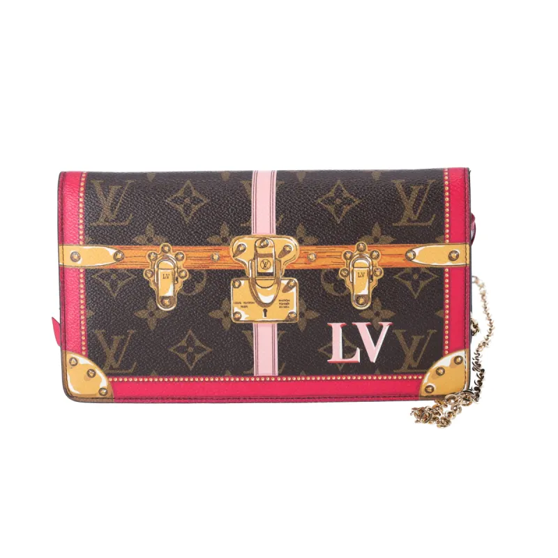 Louis Vuitton Weekend Pochette Summer Trunks Chain Crossbody Brown Monogram sold by Gaby's Bags