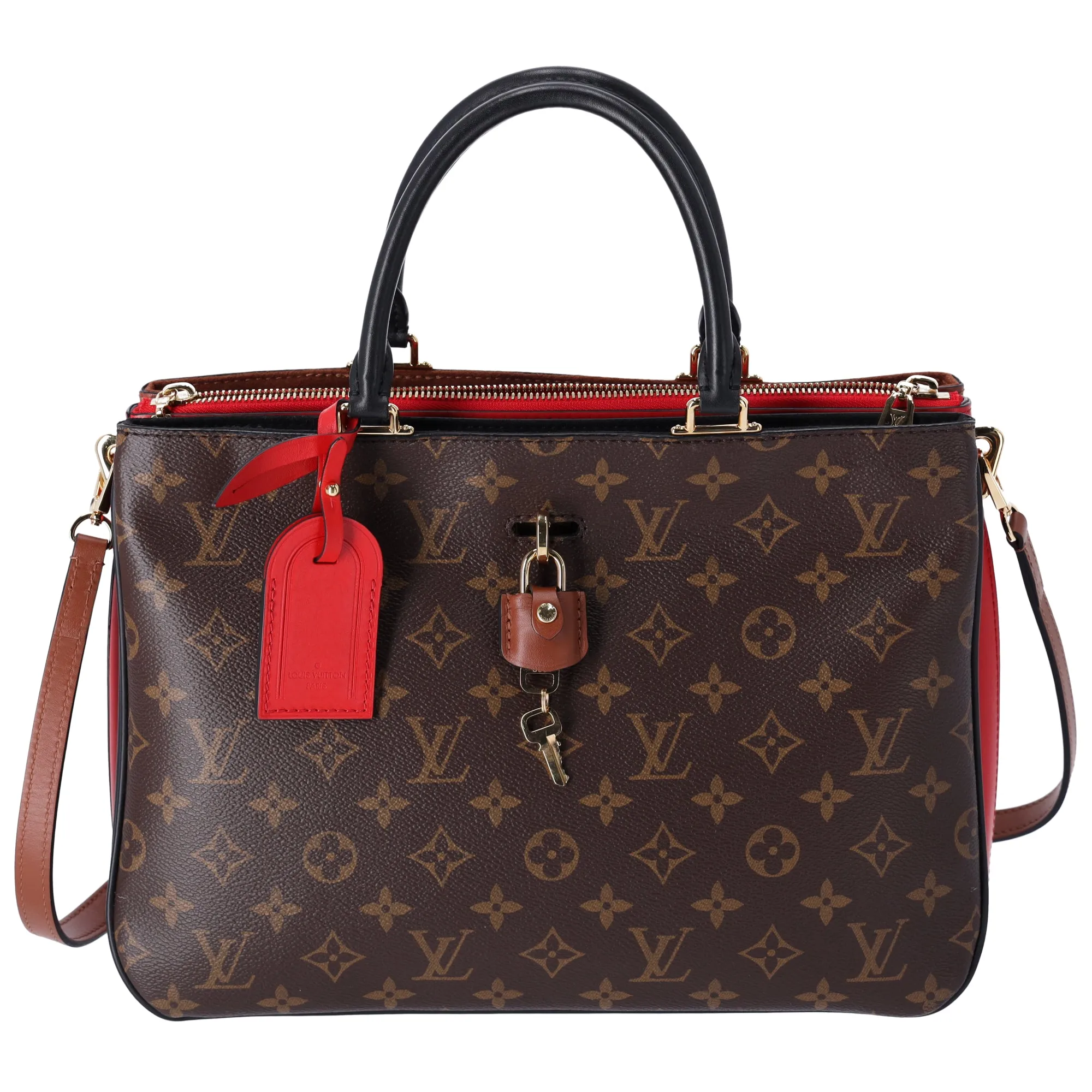 Louis Vuitton Millefeuille Monogram Handbag M44254 Red Canvas Leather sold by Gaby's Bags