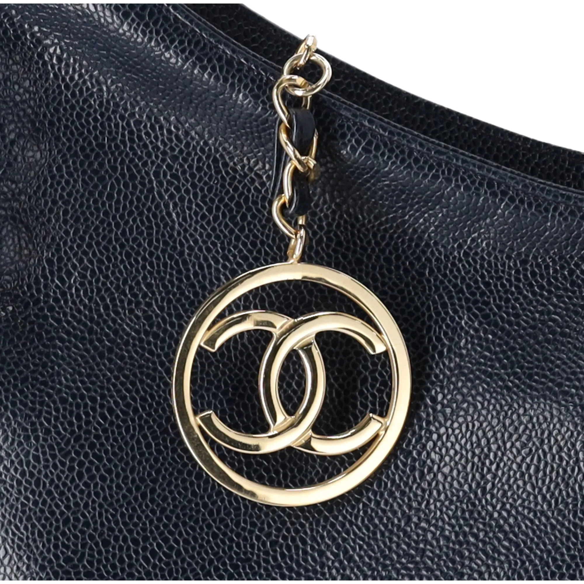 CHANEL CC Logo Hobo Bag Shoulder Bag Navy Caviar Leather sold by Gaby's Bags product image thumbnail 3