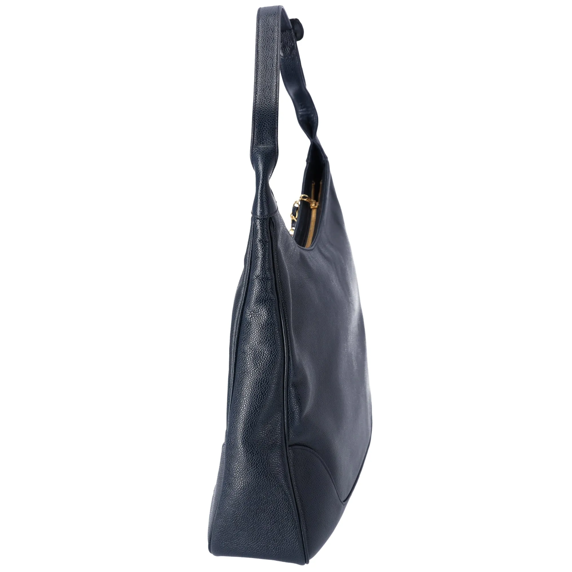 CHANEL CC Logo Hobo Bag Shoulder Bag Navy Caviar Leather sold by Gaby's Bags product image thumbnail 4