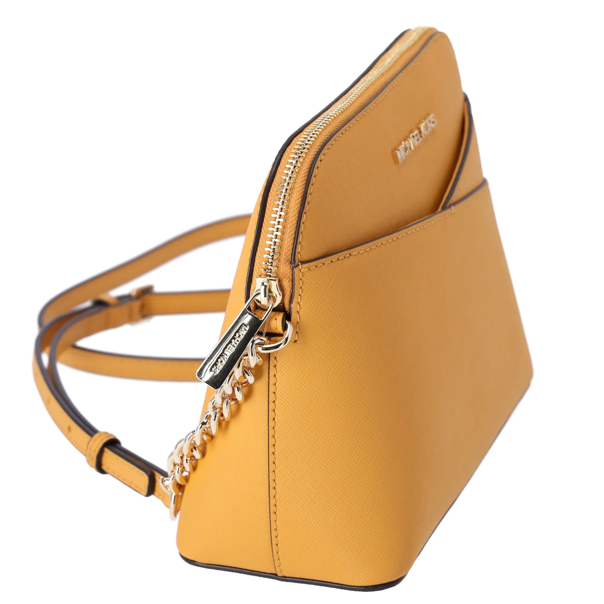 Michael Kors Jet Set Travel Medium Dome Crossbody Bag Gold Rod Yellow Leather sold by Gaby's Bags product image thumbnail 2