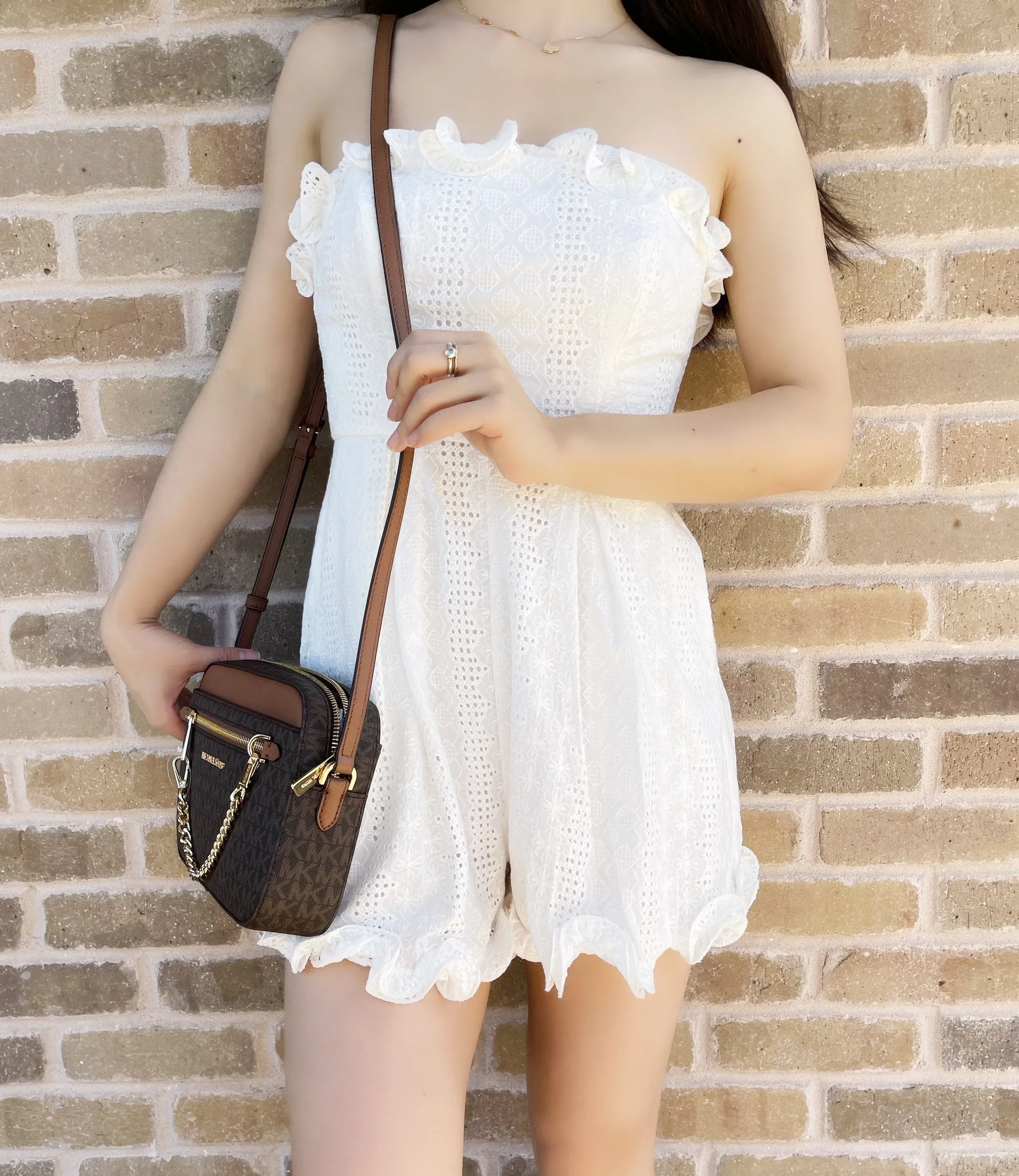 Michael Kors Jet Set Chain Eat West Large Crossbody Brown MK Luggage sold by Gaby's Bags product image thumbnail 3