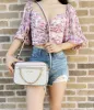 Michael Kors Jet Set East West Chain Crossbody Vanilla MK Powder Blush Pink sold by Gaby's Bags