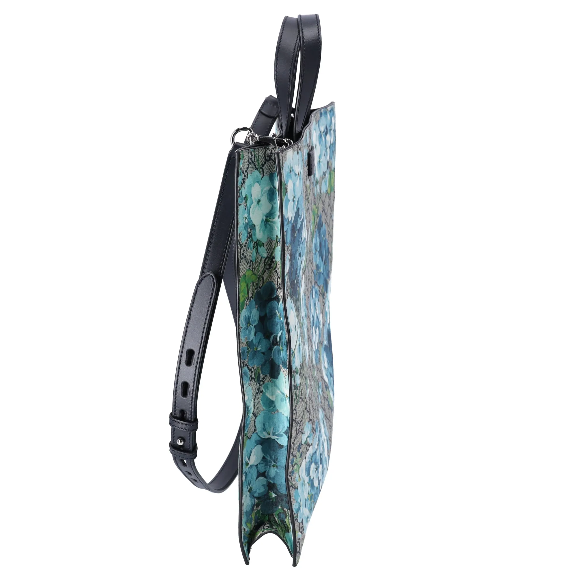 GUCCI GG Blooms Tote Bag 546325 Dark Navy Beige Multi PVC Leather sold by Gaby's Bags product image thumbnail 4