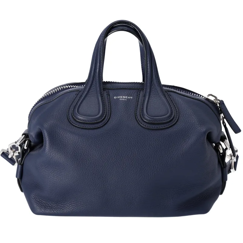 GIVENCHY Nightingale Slouchy Satchel Handbag Dark Navy Leather sold by Gaby's Bags