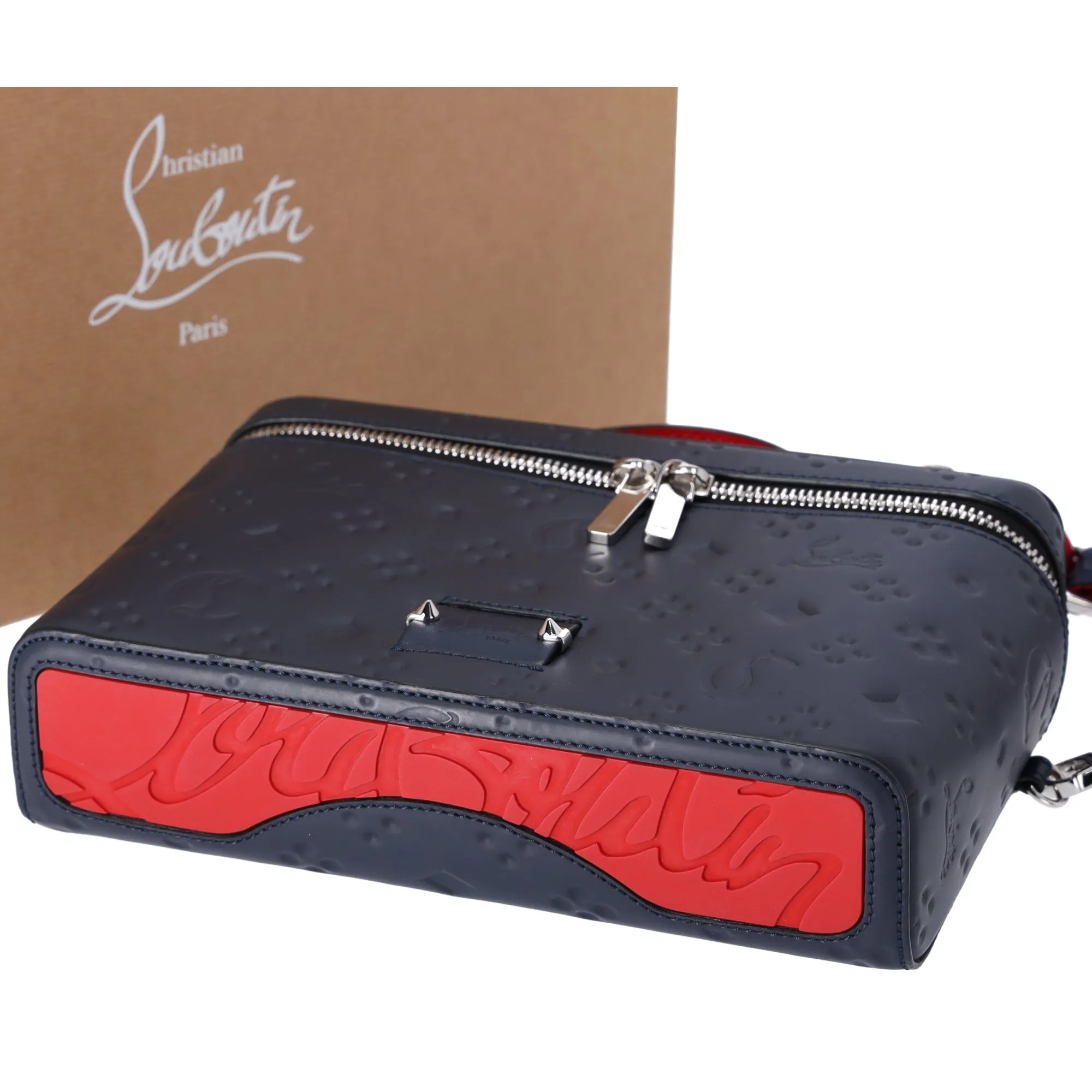 Christian Louboutin Kipi Pouch Messenger Handbag 1205265 Navy Leather sold by Gaby's Bags product image thumbnail 5