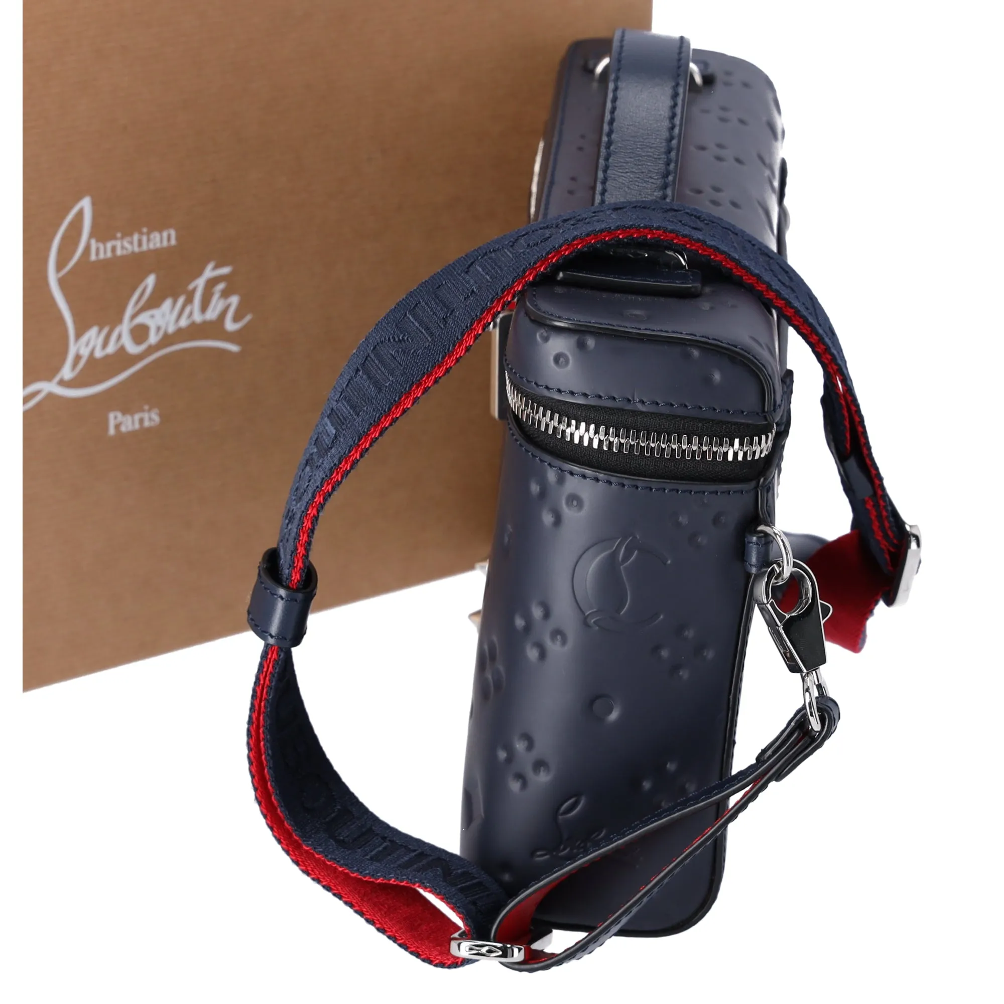 Christian Louboutin Kipi Pouch Messenger Handbag 1205265 Navy Leather sold by Gaby's Bags product image thumbnail 2