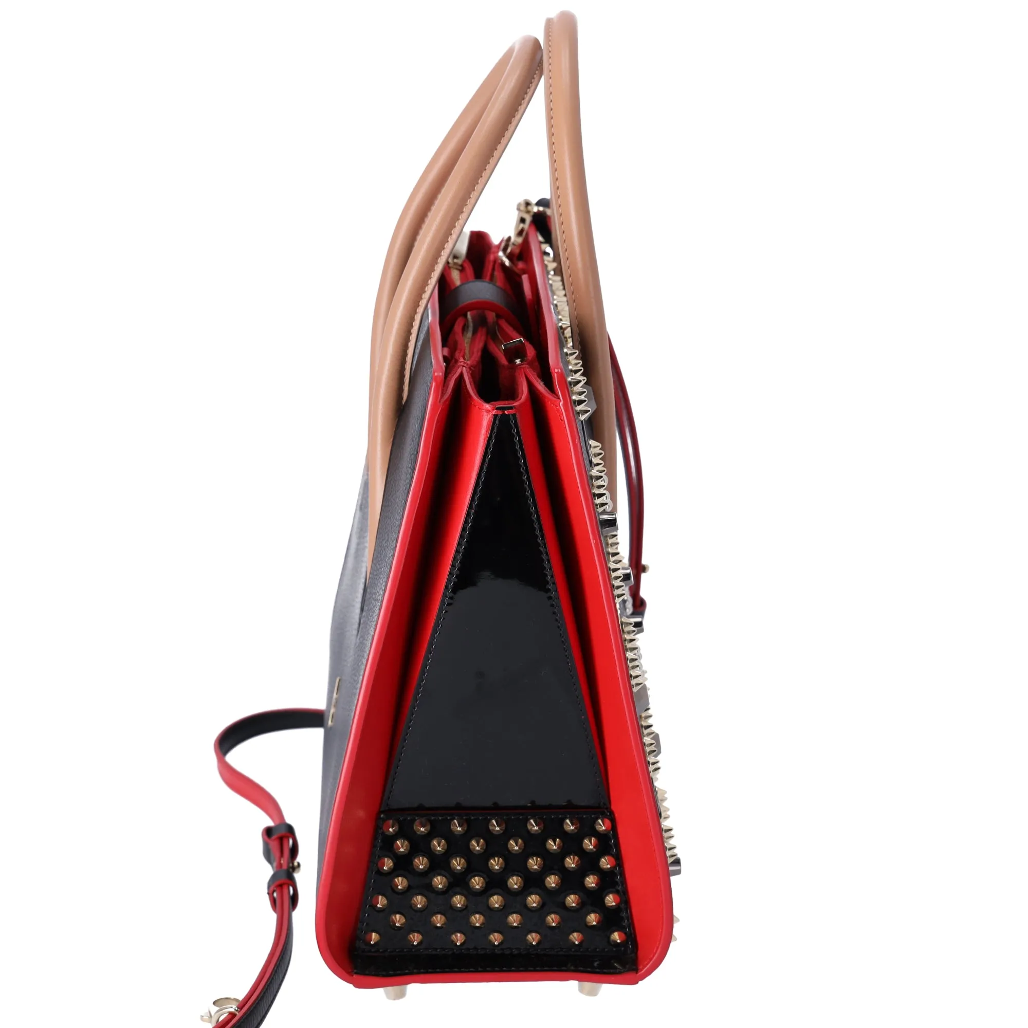 Christian Louboutin Paloma S Medium Tote Bag Black Gold Silver Studded Leather sold by Gaby's Bags product image thumbnail 4