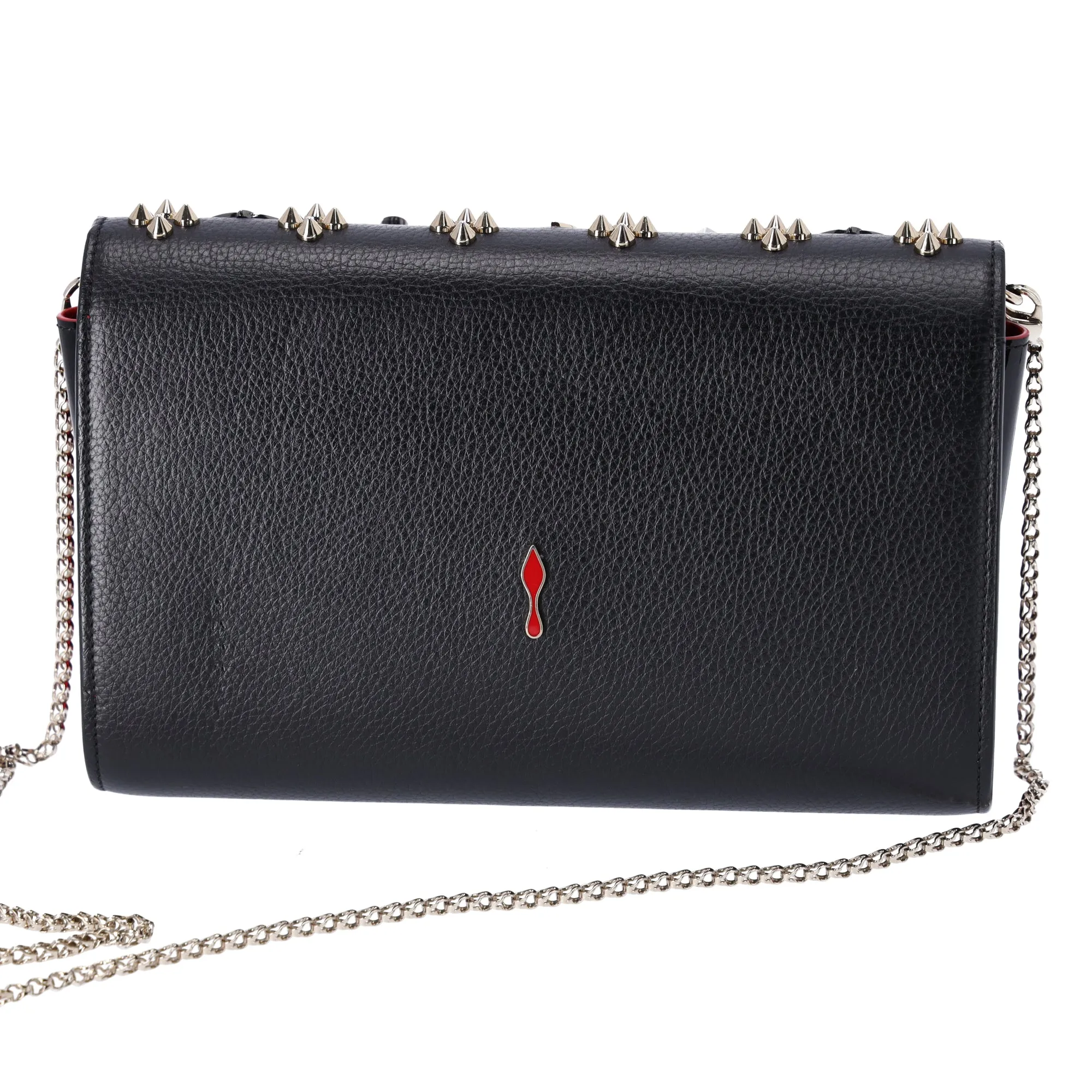 Christian Louboutin Paloma Clutch Bag Black Gold Silver Leather Patent Leather sold by Gaby's Bags product image thumbnail 4