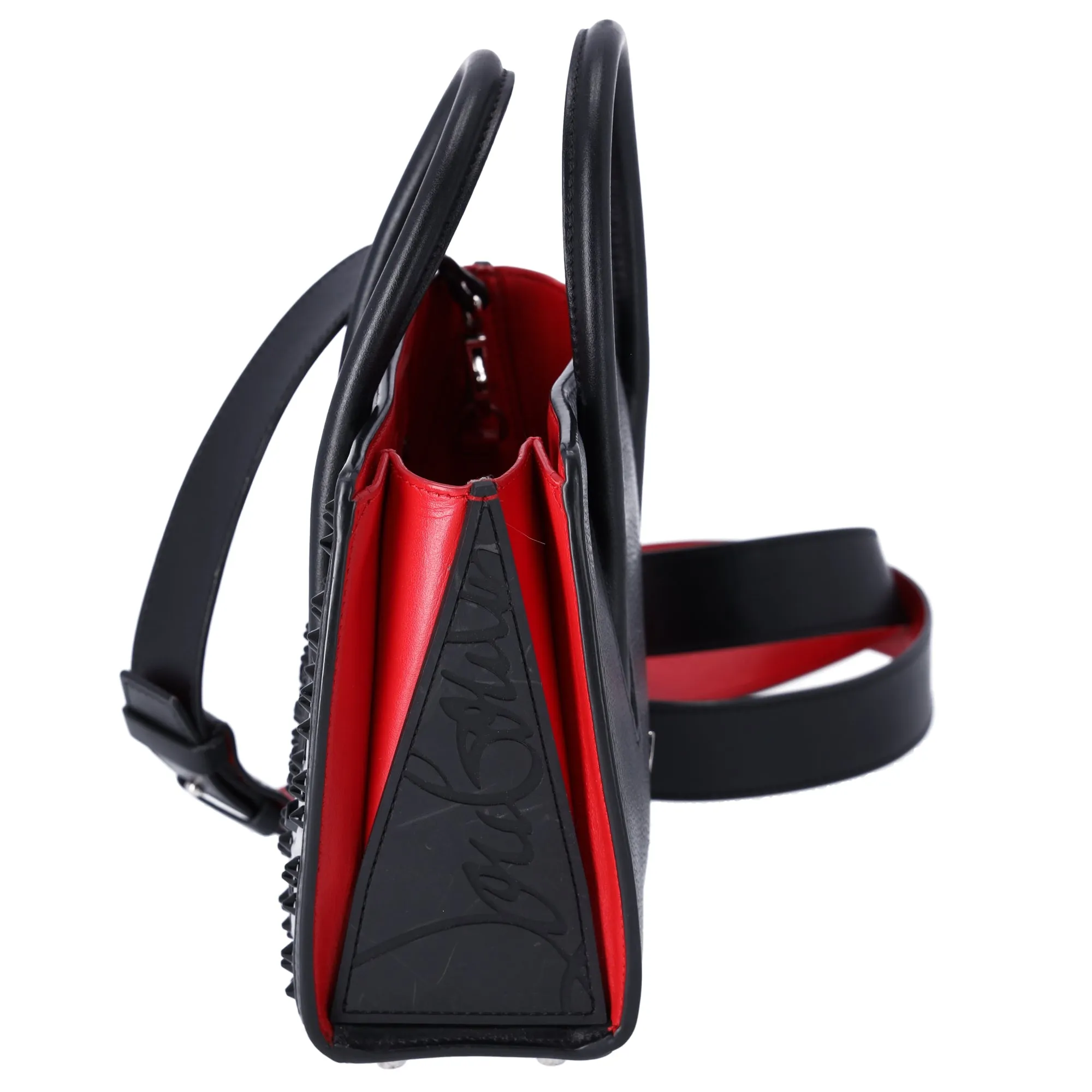 Christian Louboutin Paloma S Mini Handbag Black Silver Red Leather Nylon sold by Gaby's Bags product image thumbnail 4