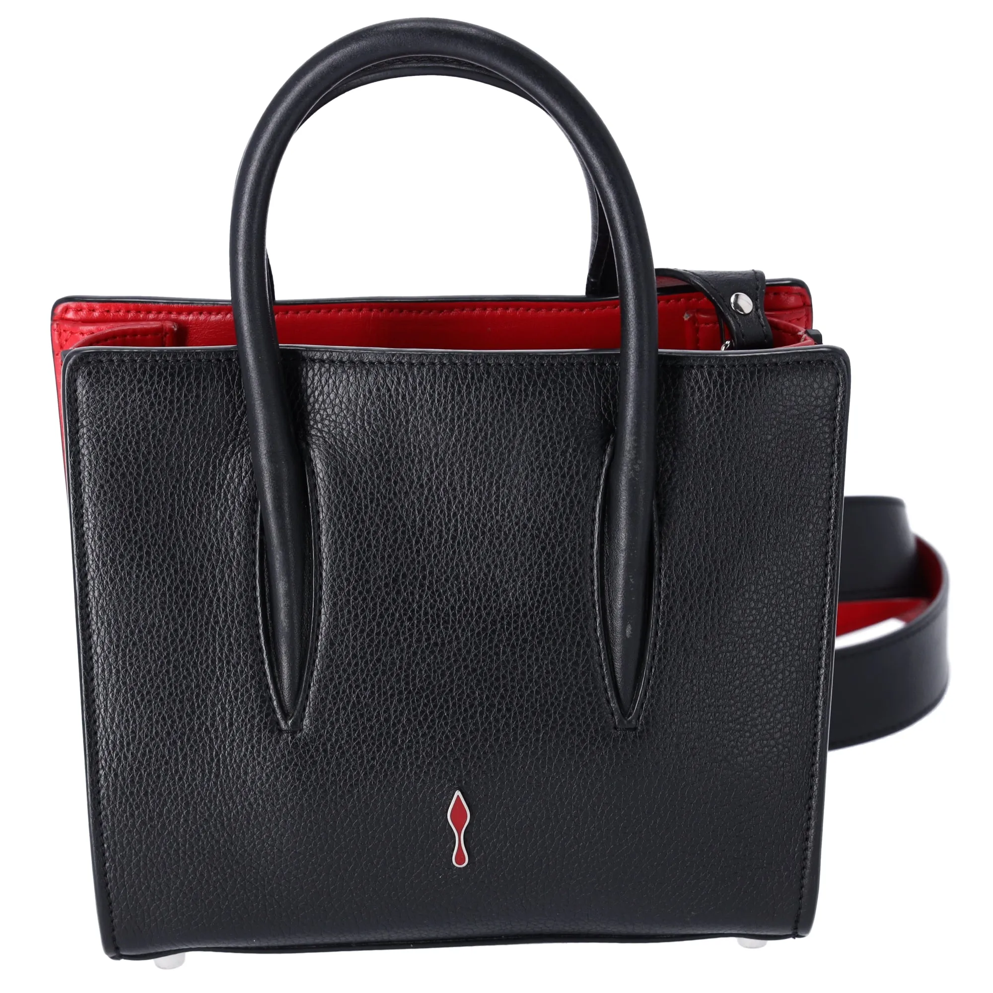Christian Louboutin Paloma S Mini Handbag Black Silver Red Leather Nylon sold by Gaby's Bags product image thumbnail 5