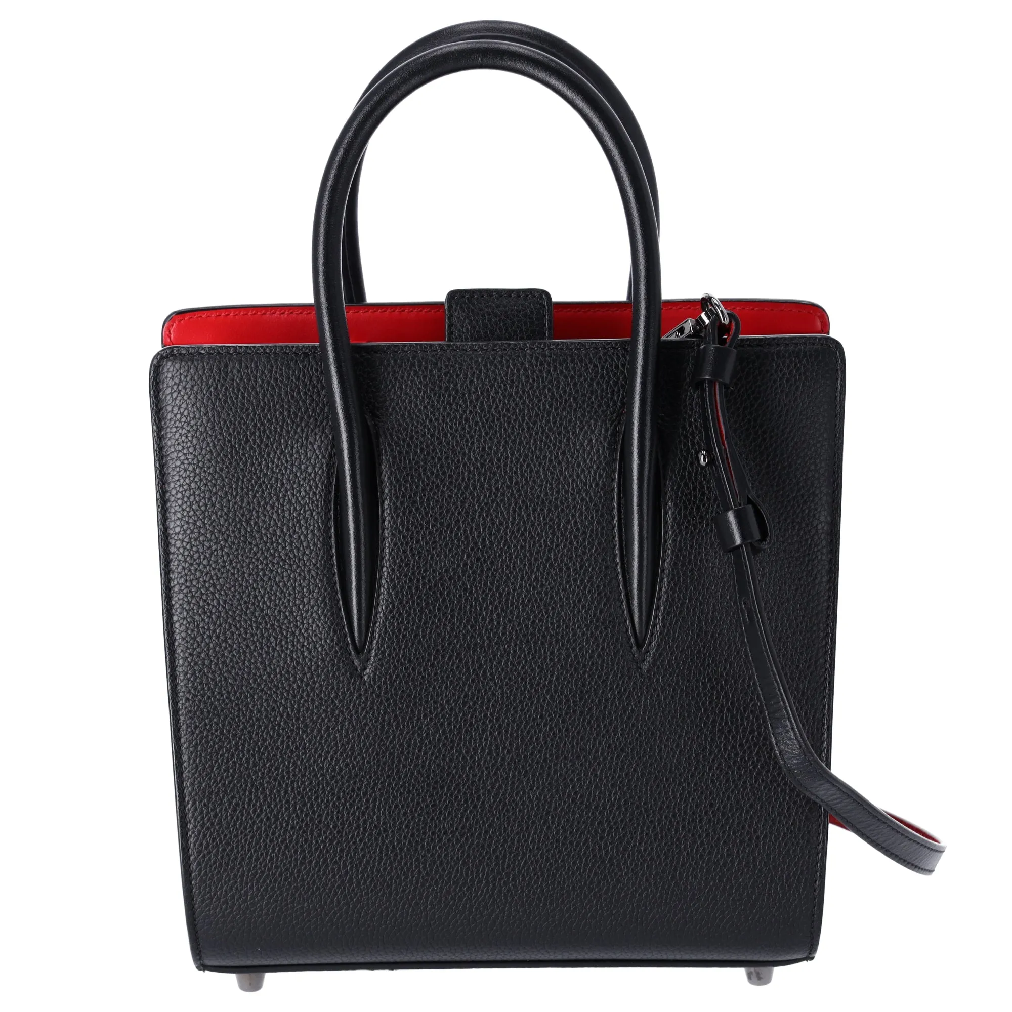 Christian Louboutin Paloma UltraBlack Small Handbag 3165154 Black Red Leather sold by Gaby's Bags
