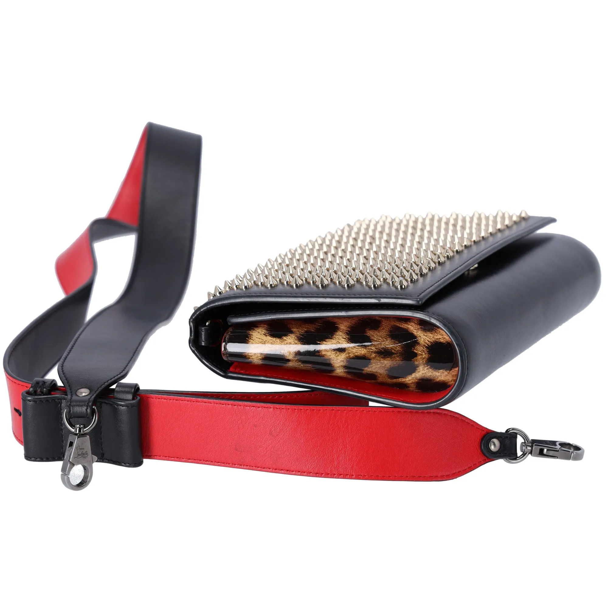 Christian Louboutin Paloma Clutch Crossbody Bag 1165081 Black Leopard Studded sold by Gaby's Bags product image thumbnail 3