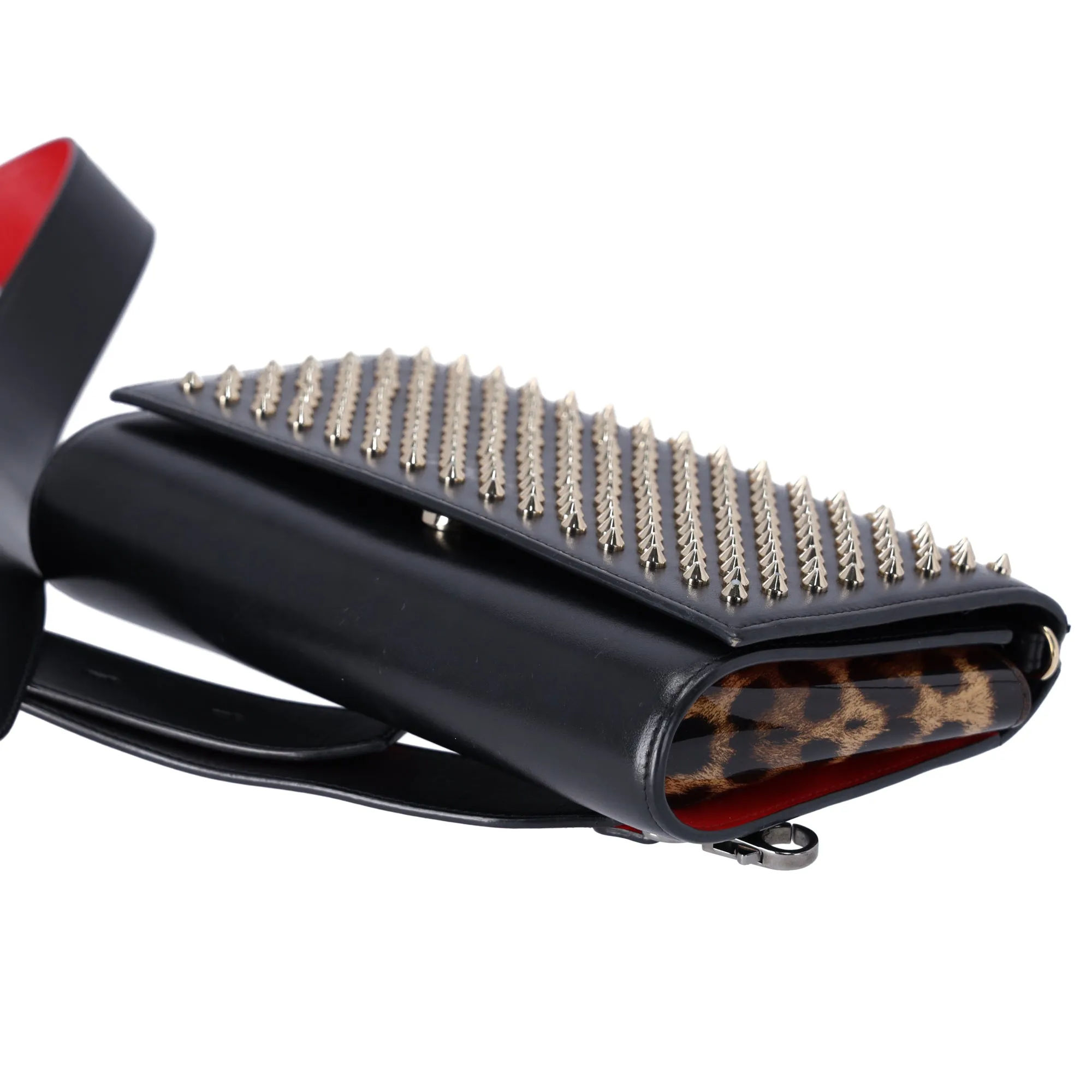 Christian Louboutin Paloma Clutch Crossbody Bag 1165081 Black Leopard Studded sold by Gaby's Bags product image thumbnail 4