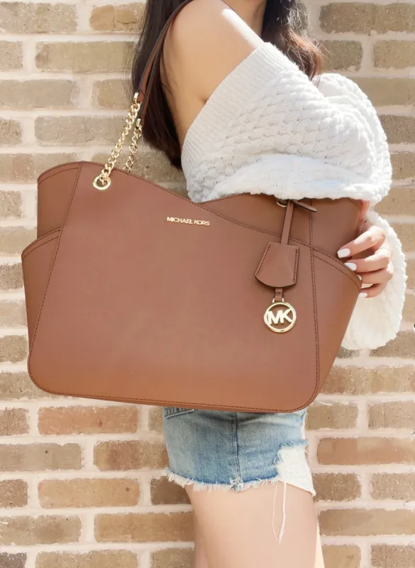 Michael Kors Jet Set Travel Large Top Zip Chain Tote Luggage Saffiano Leather sold by Gaby's Bags