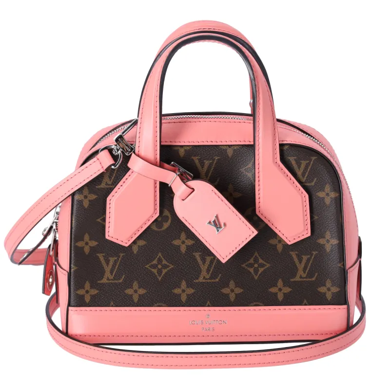 Louis Vuitton Dora Mini Monogram Handbag M41686 Rose Pink Brown Canvas sold by Gaby's Bags