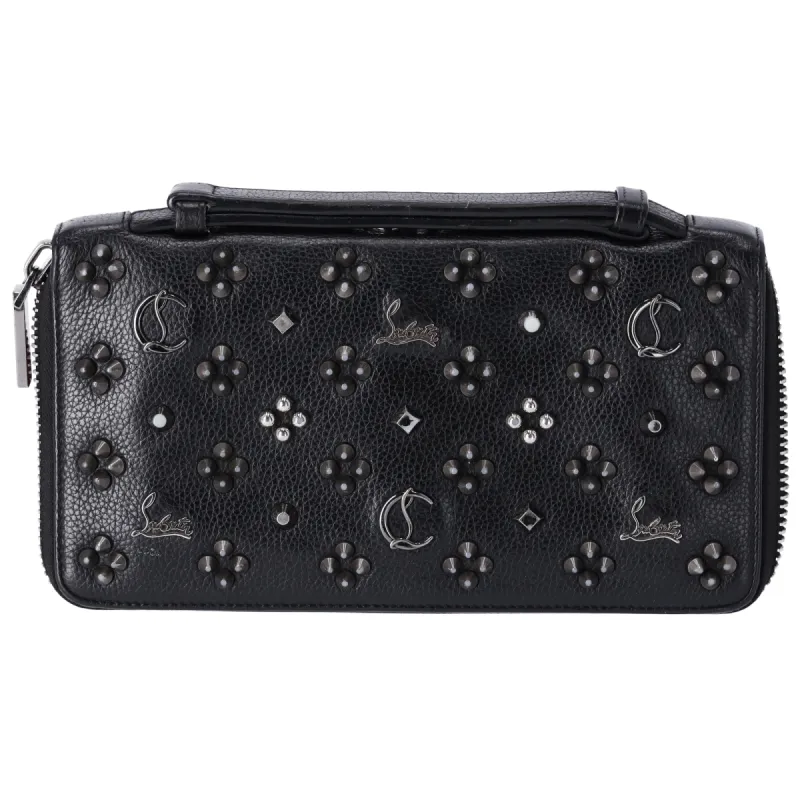 Christian Louboutin Panettone Wallet XL Clutch 1175110 Black Leather Beaded made by Christian Louboutin