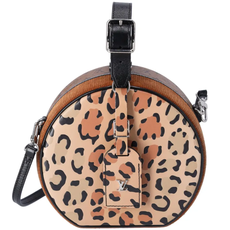 Louis Vuitton Reverse Monogram Leopard Petite Boite Chapeau Round Bag sold by Gaby's Bags