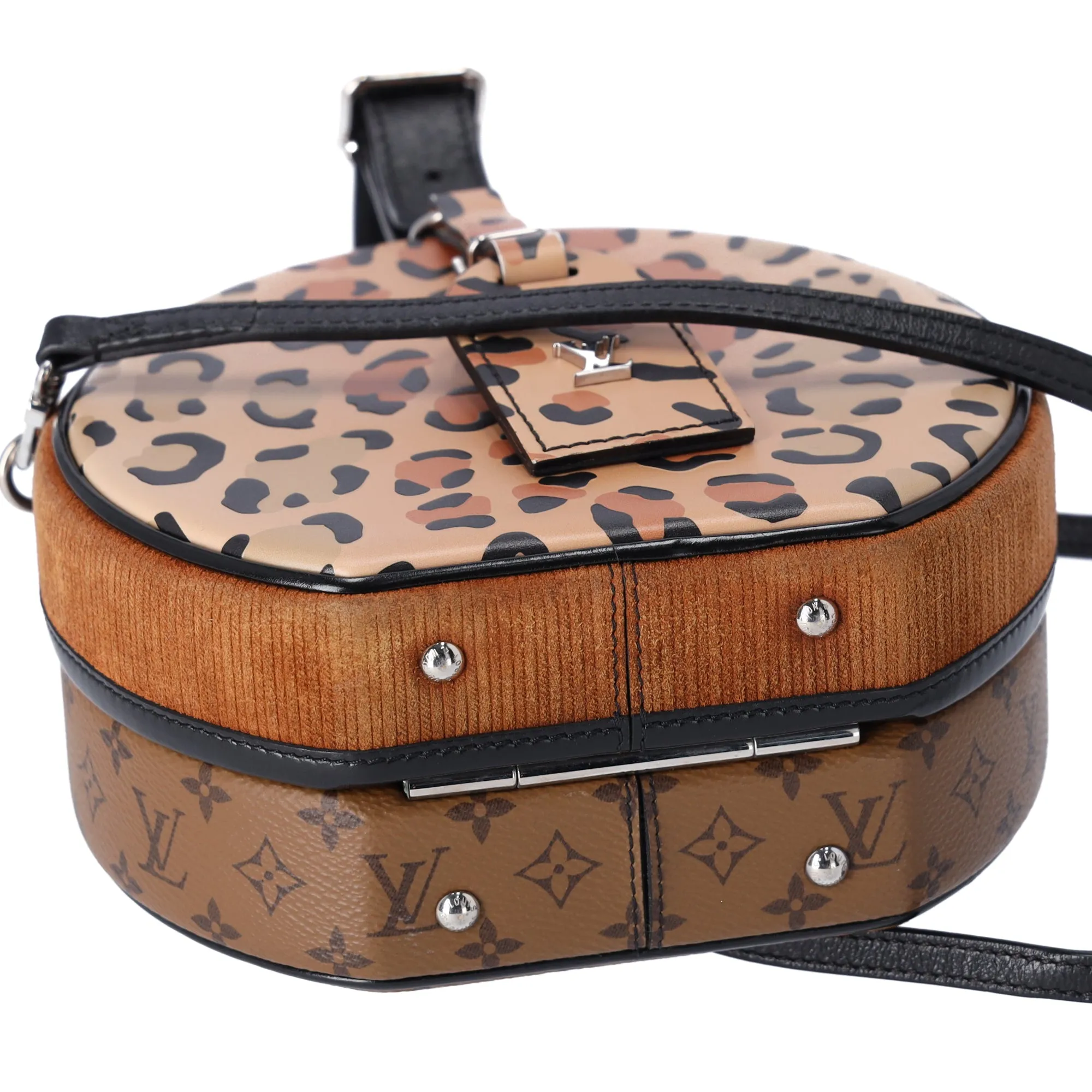 Louis Vuitton Reverse Monogram Leopard Petite Boite Chapeau Round Bag sold by Gaby's Bags product image thumbnail 5